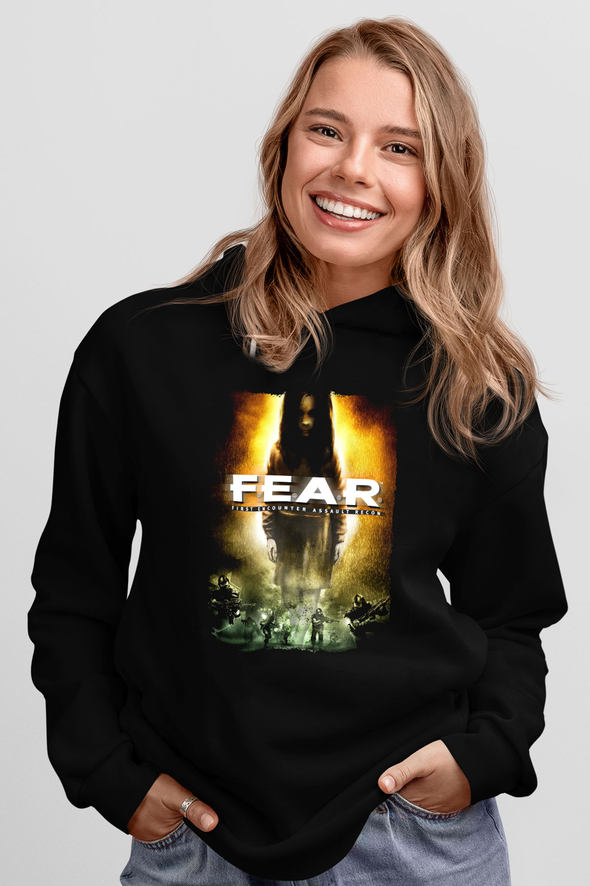Fear Siyah Unisex Hoodie