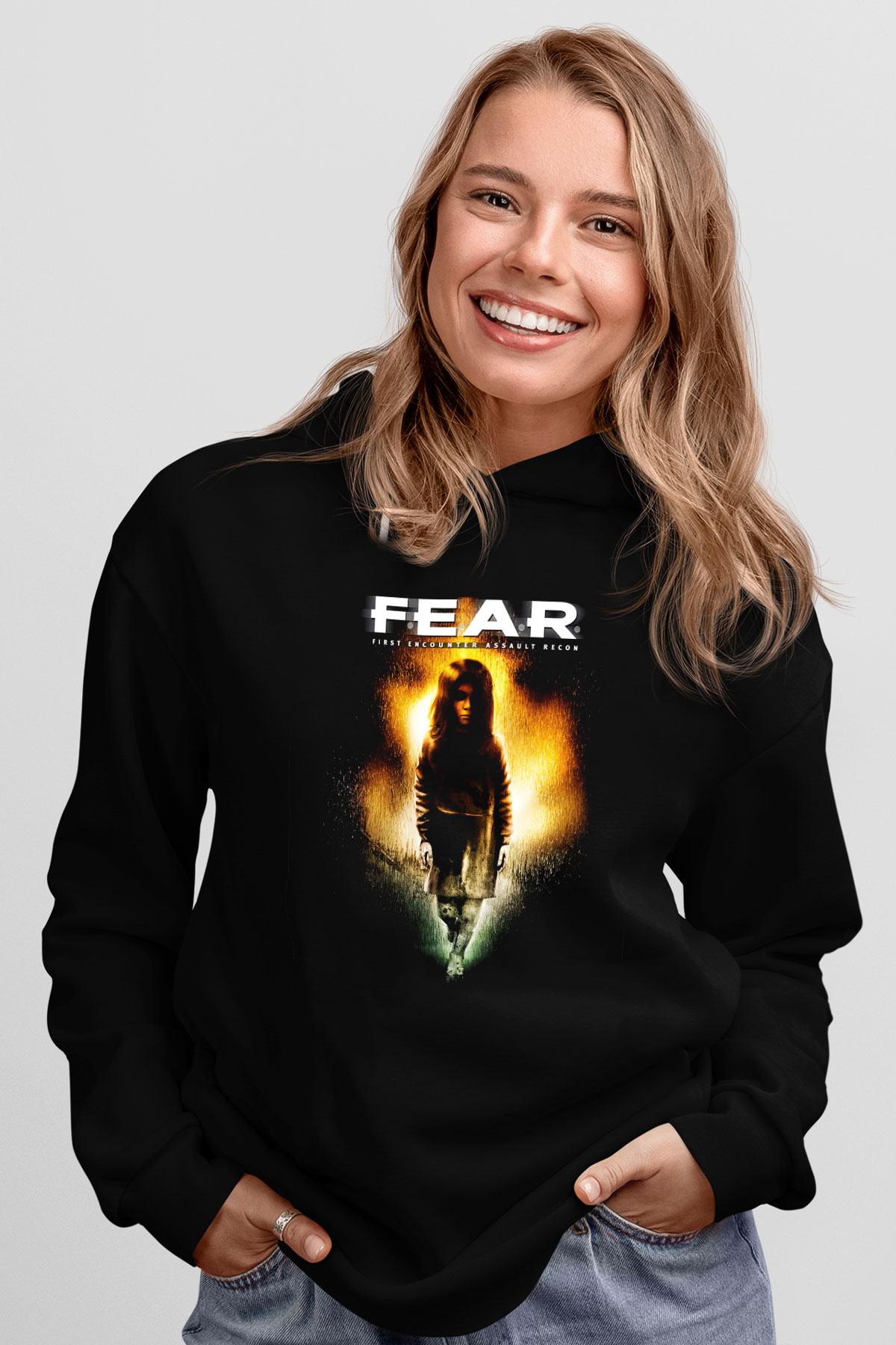 Fear Siyah Unisex Hoodie