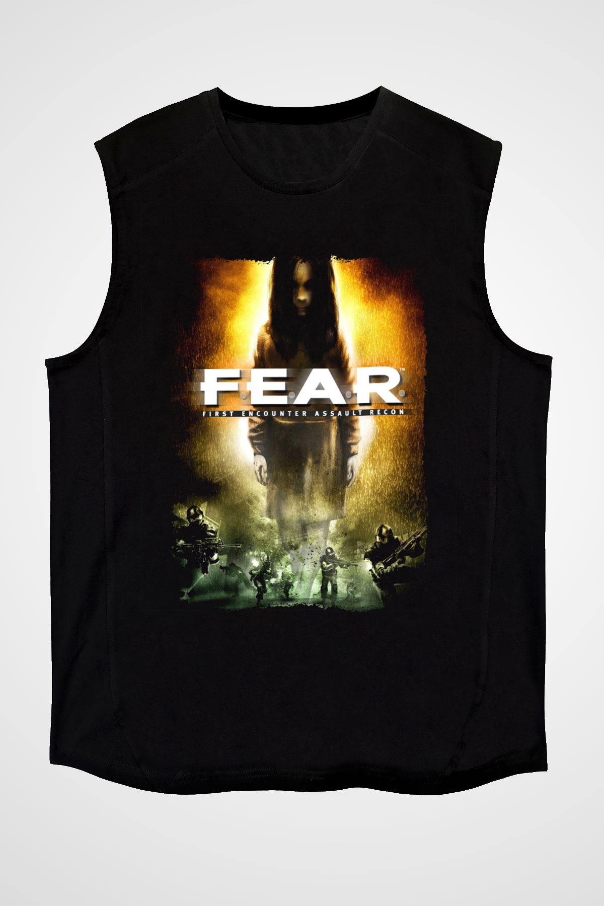 Fear Siyah Unisex Kolsuz Tişört