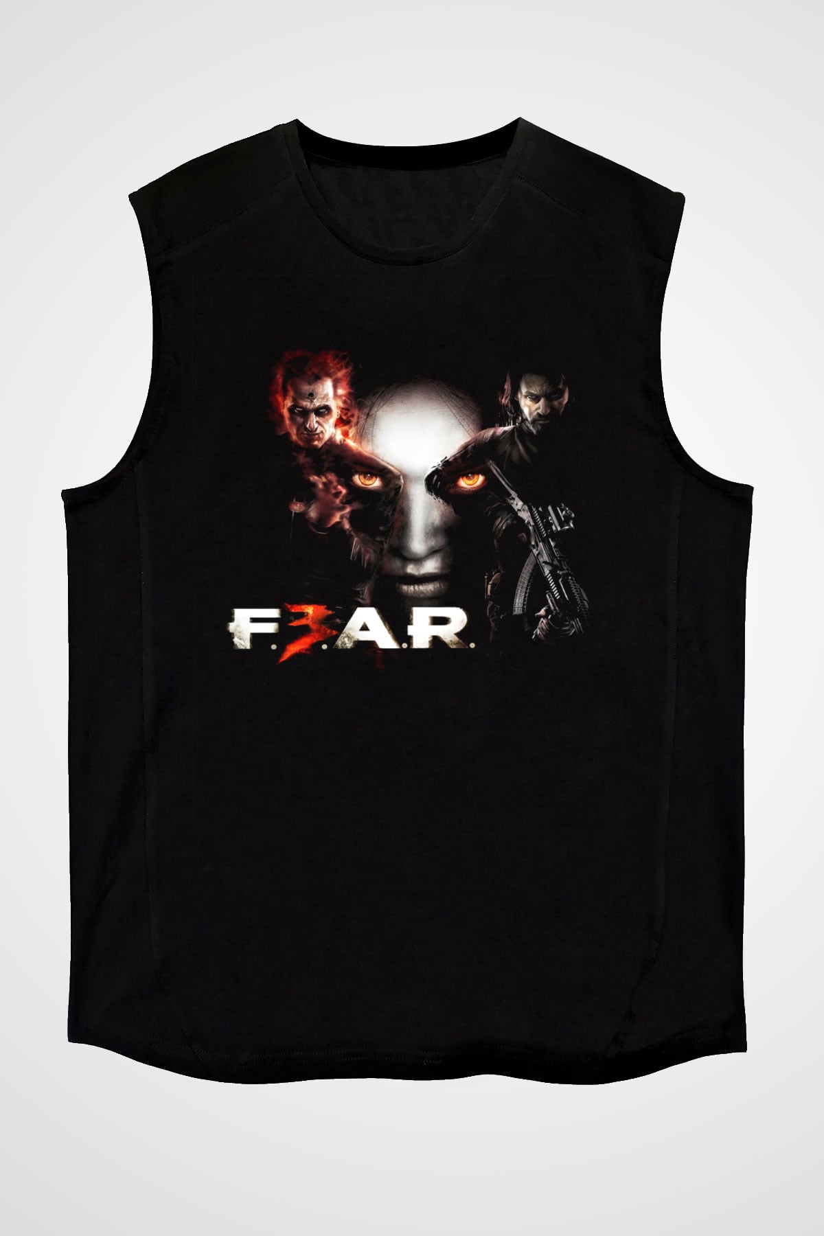 Fear Siyah Unisex Kolsuz Tişört