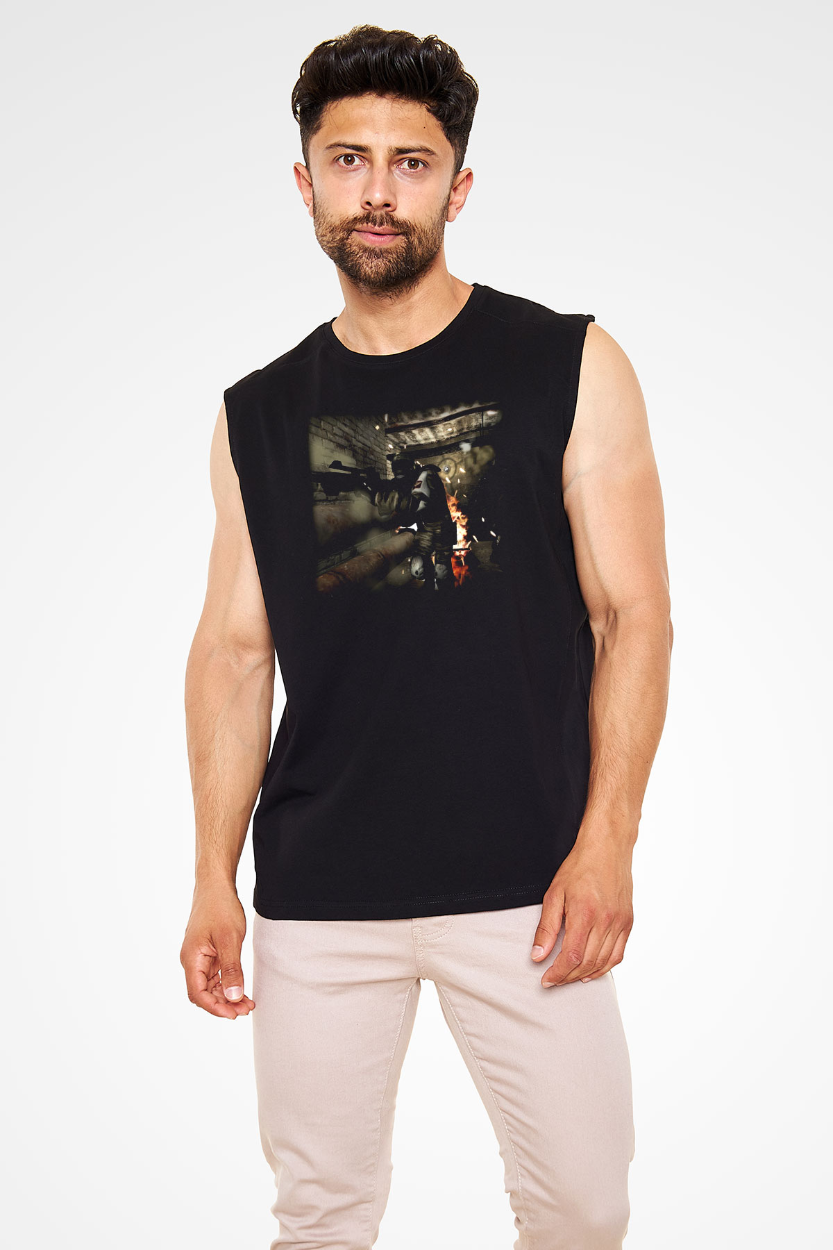 Fear Siyah Unisex Kolsuz Tişört