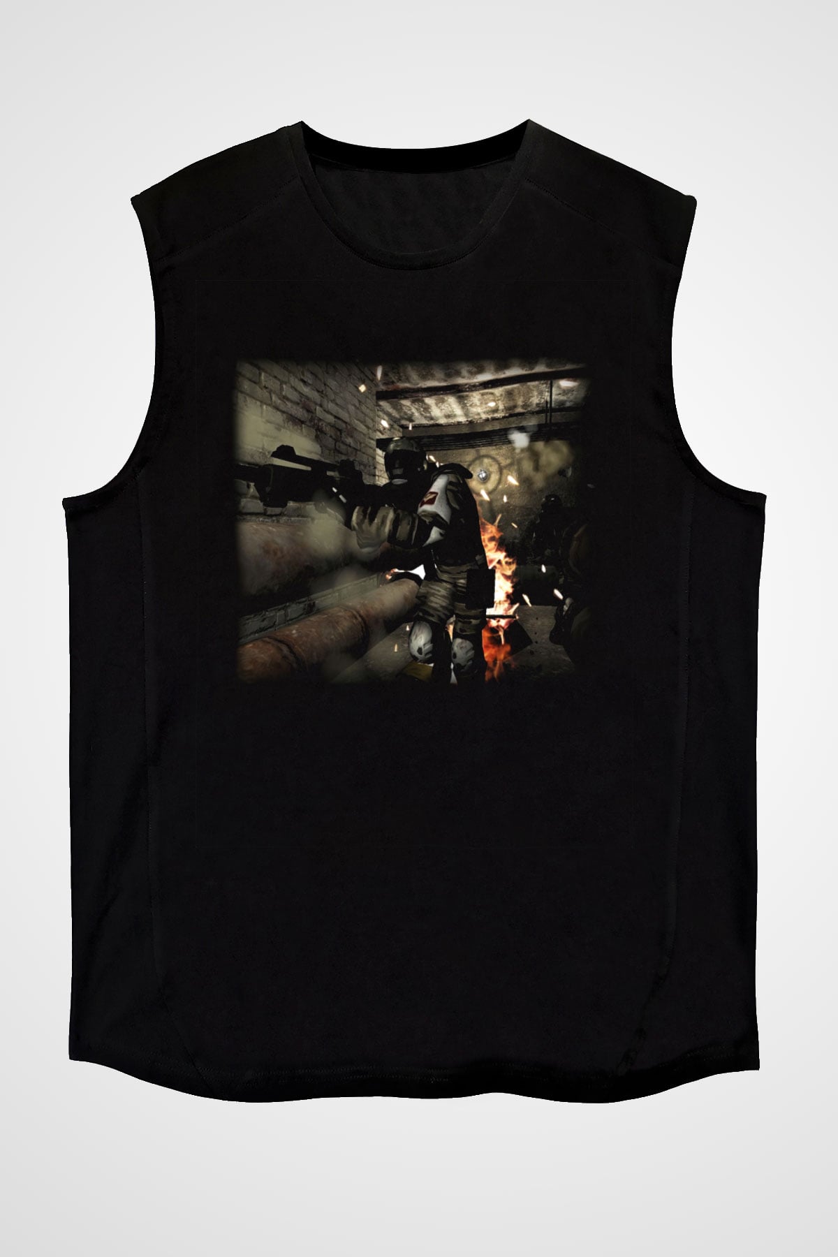 Fear Siyah Unisex Kolsuz Tişört