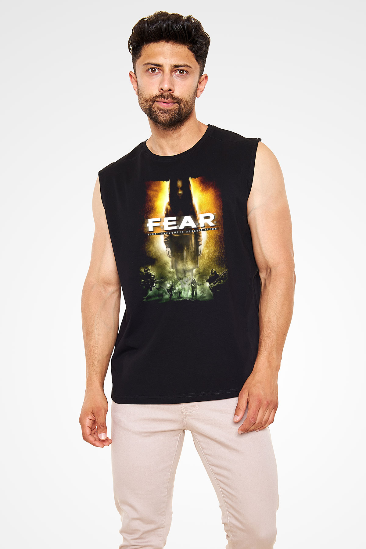 Fear Siyah Unisex Kolsuz Tişört