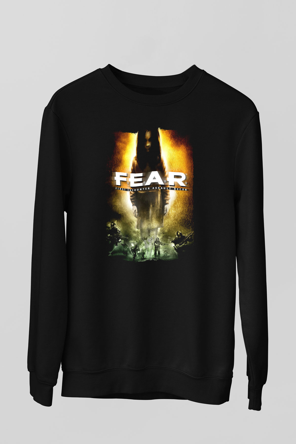 Fear Siyah Unisex Sweatshirt
