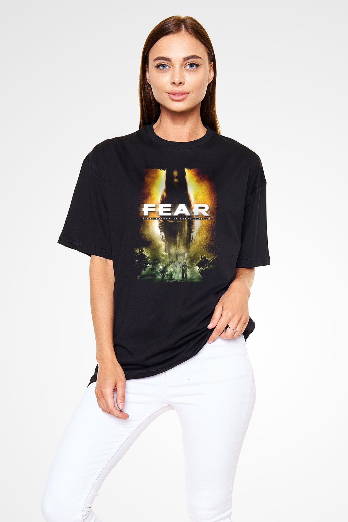 Fear Siyah Oversize Tişört Oversize T-shirt