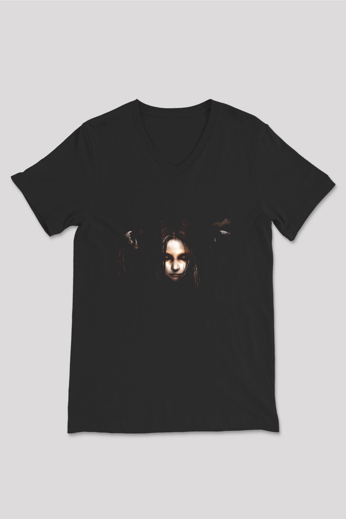 Fear Siyah Unisex V Yaka Tişört T-Shirt