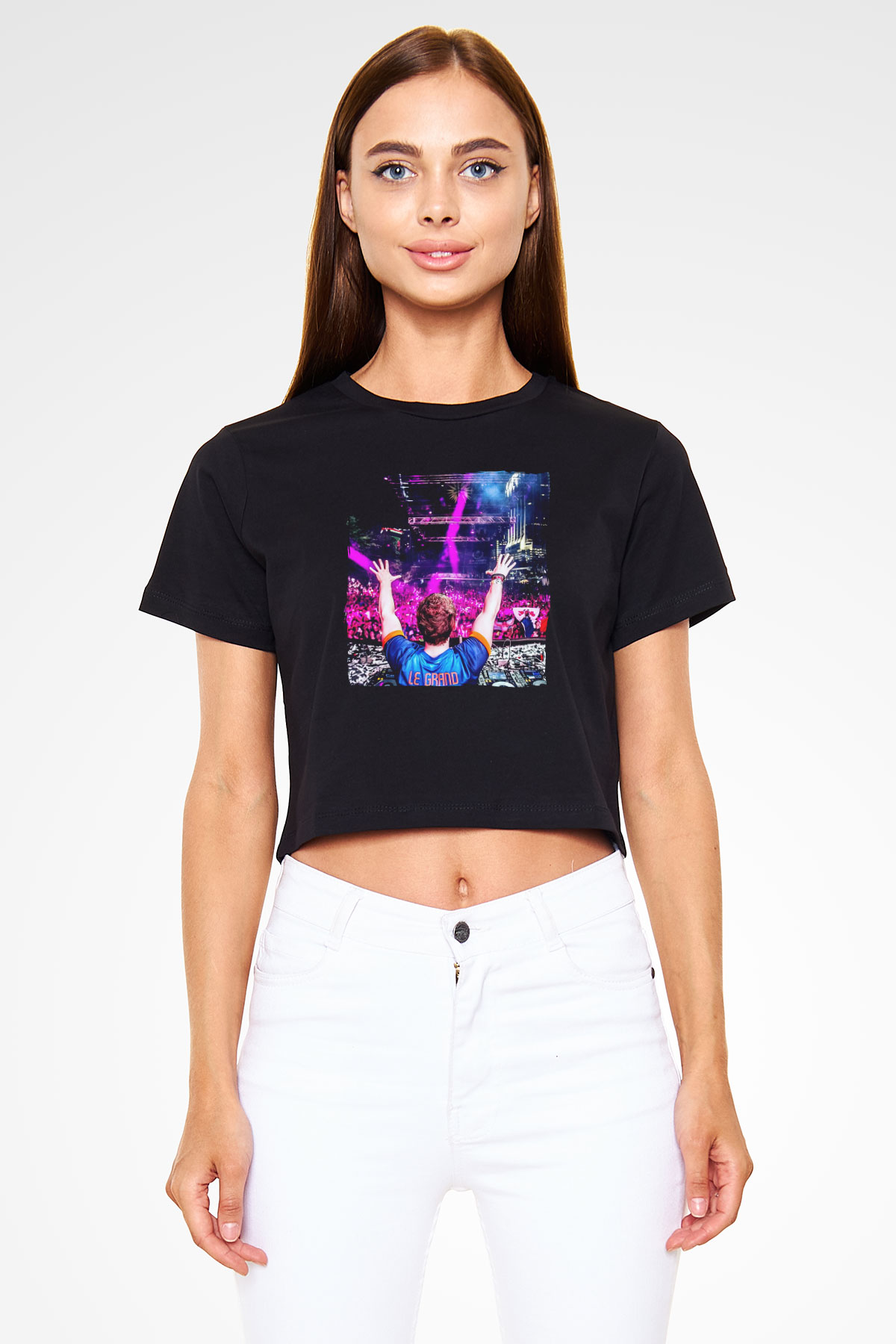 Fedde Le Grand Siyah  Crop Top Tişört