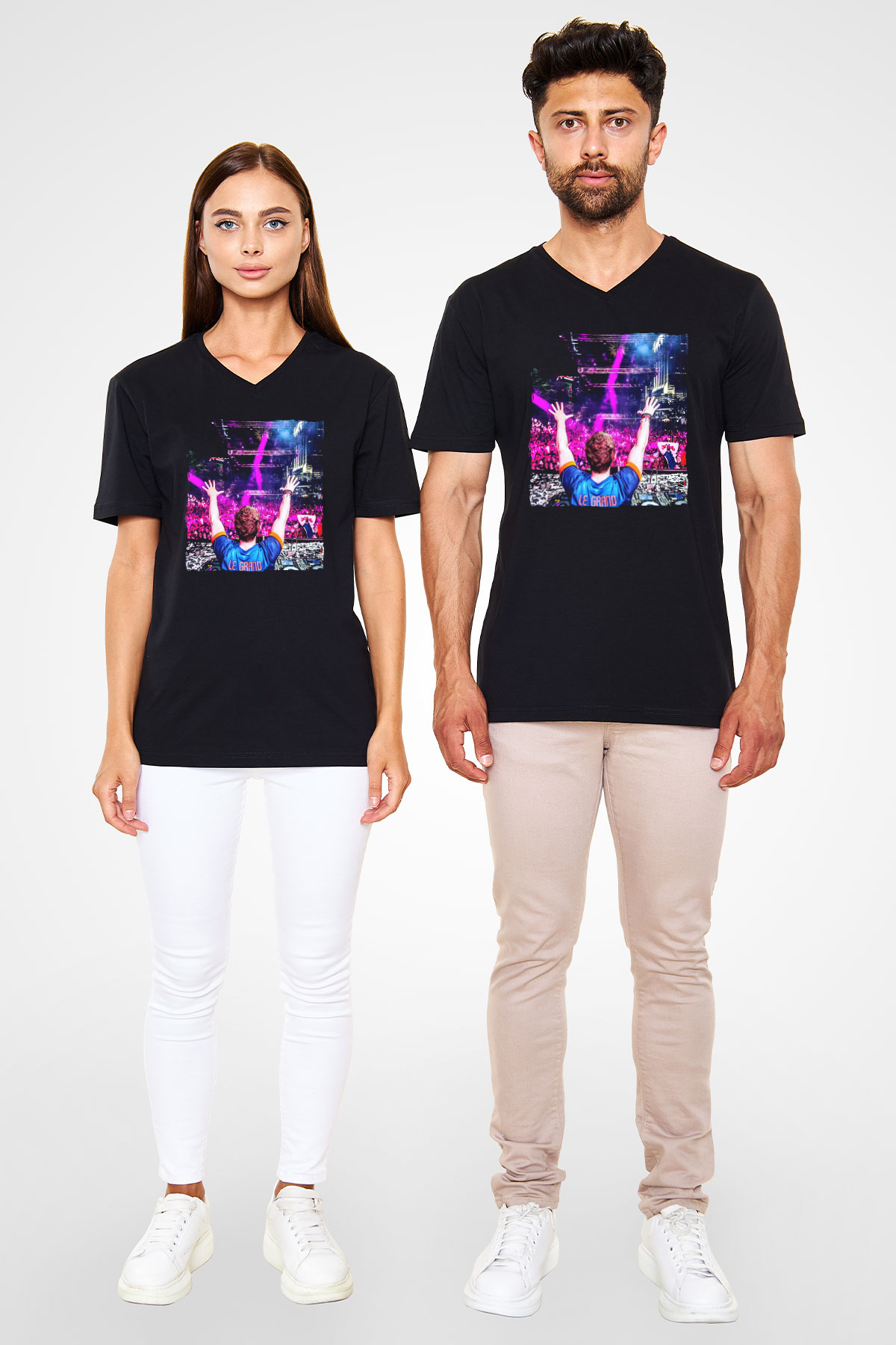 Fedde Le Grand Siyah Unisex V Yaka Tişört