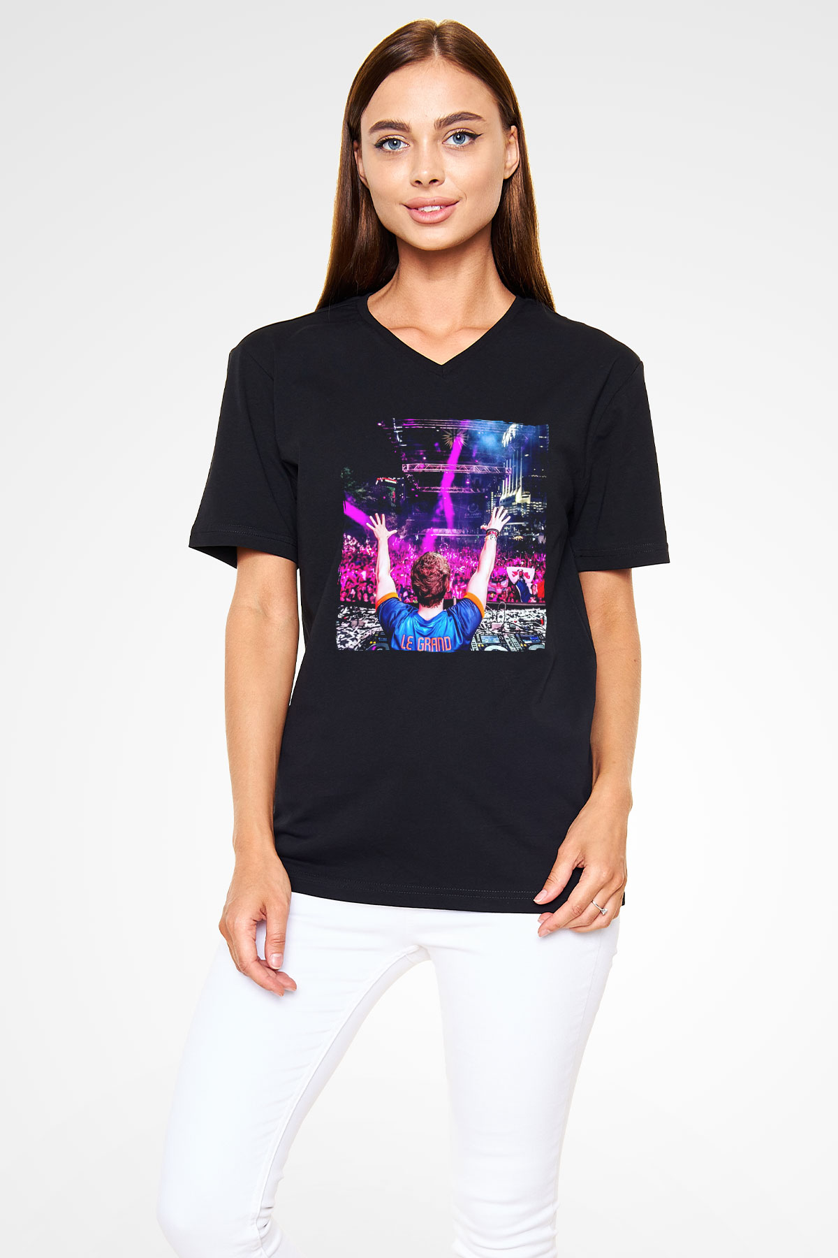 Fedde Le Grand Siyah Unisex V Yaka Tişört