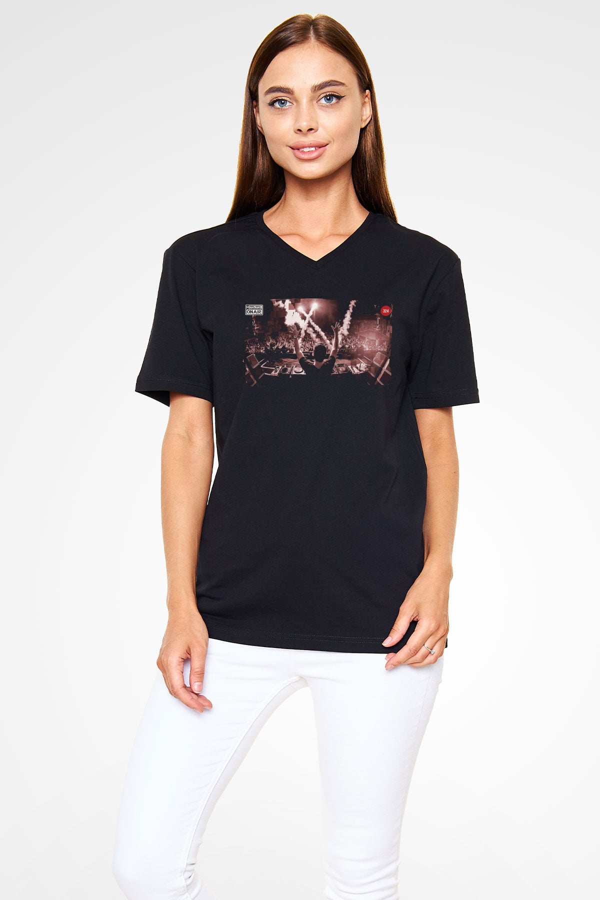 Fedde Le Grand Siyah Unisex V Yaka Tişört
