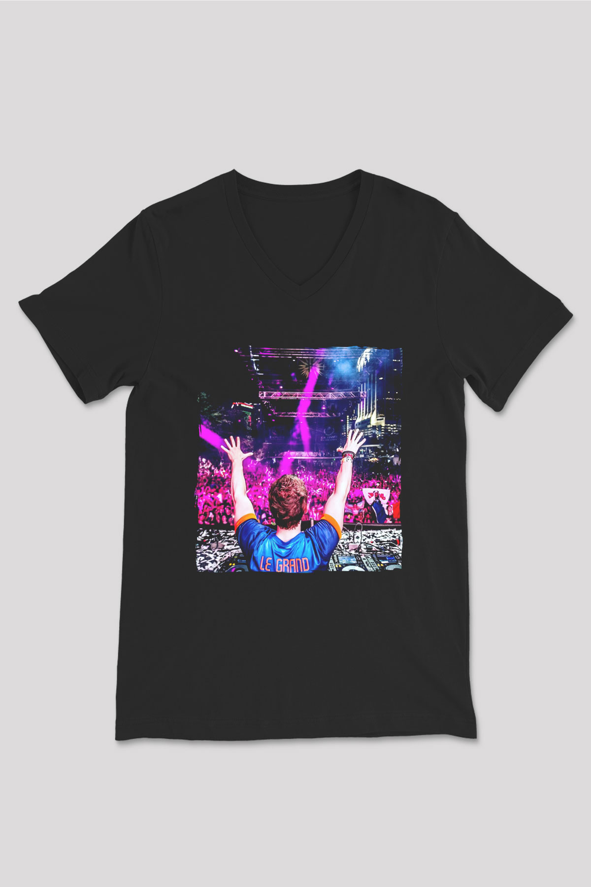 Fedde Le Grand Siyah Unisex V Yaka Tişört