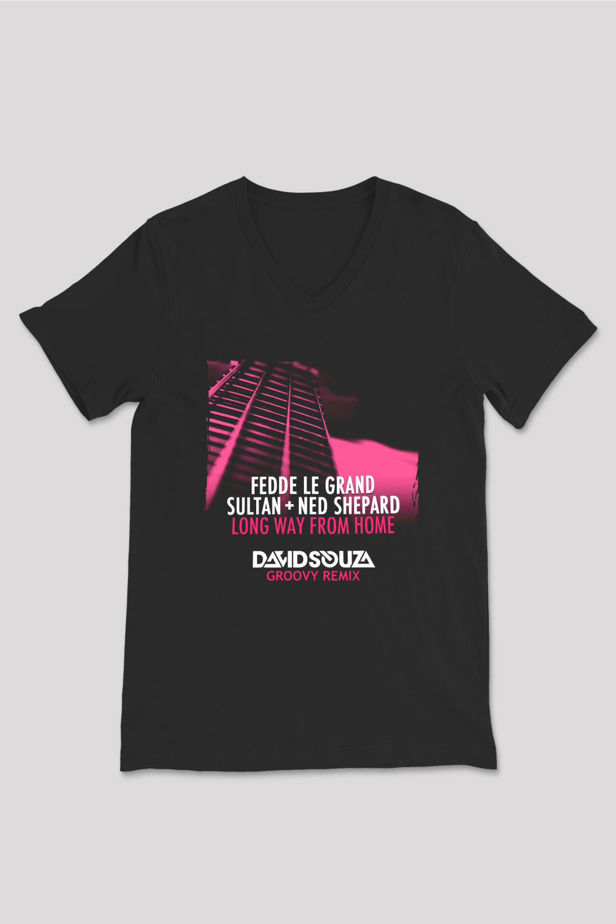 Fedde Le Grand Siyah Unisex V Yaka Tişört
