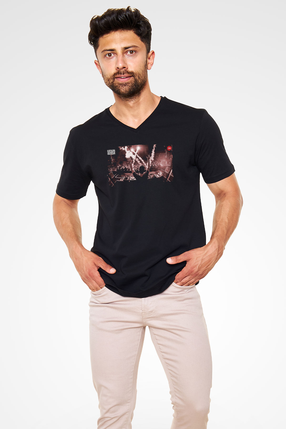 Fedde Le Grand Siyah Unisex V Yaka Tişört