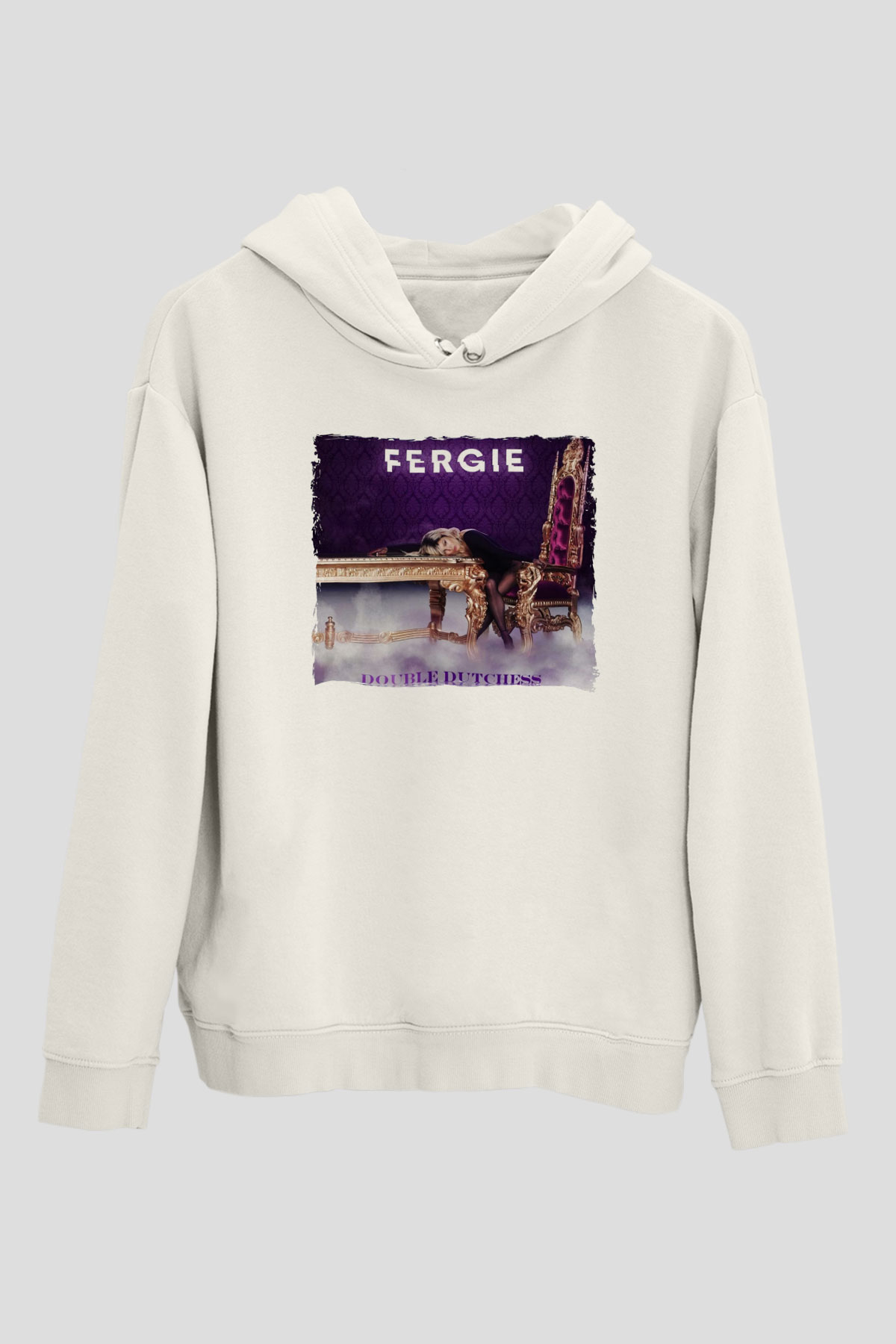 Fergie Beyaz Unisex Kapüşonlu Sweatshirt