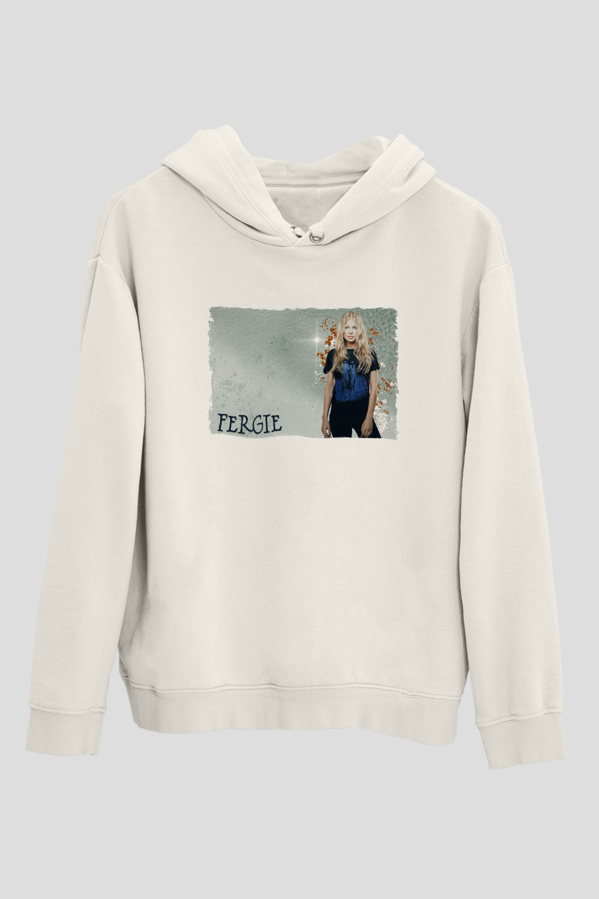 Fergie Beyaz Unisex Kapüşonlu Sweatshirt