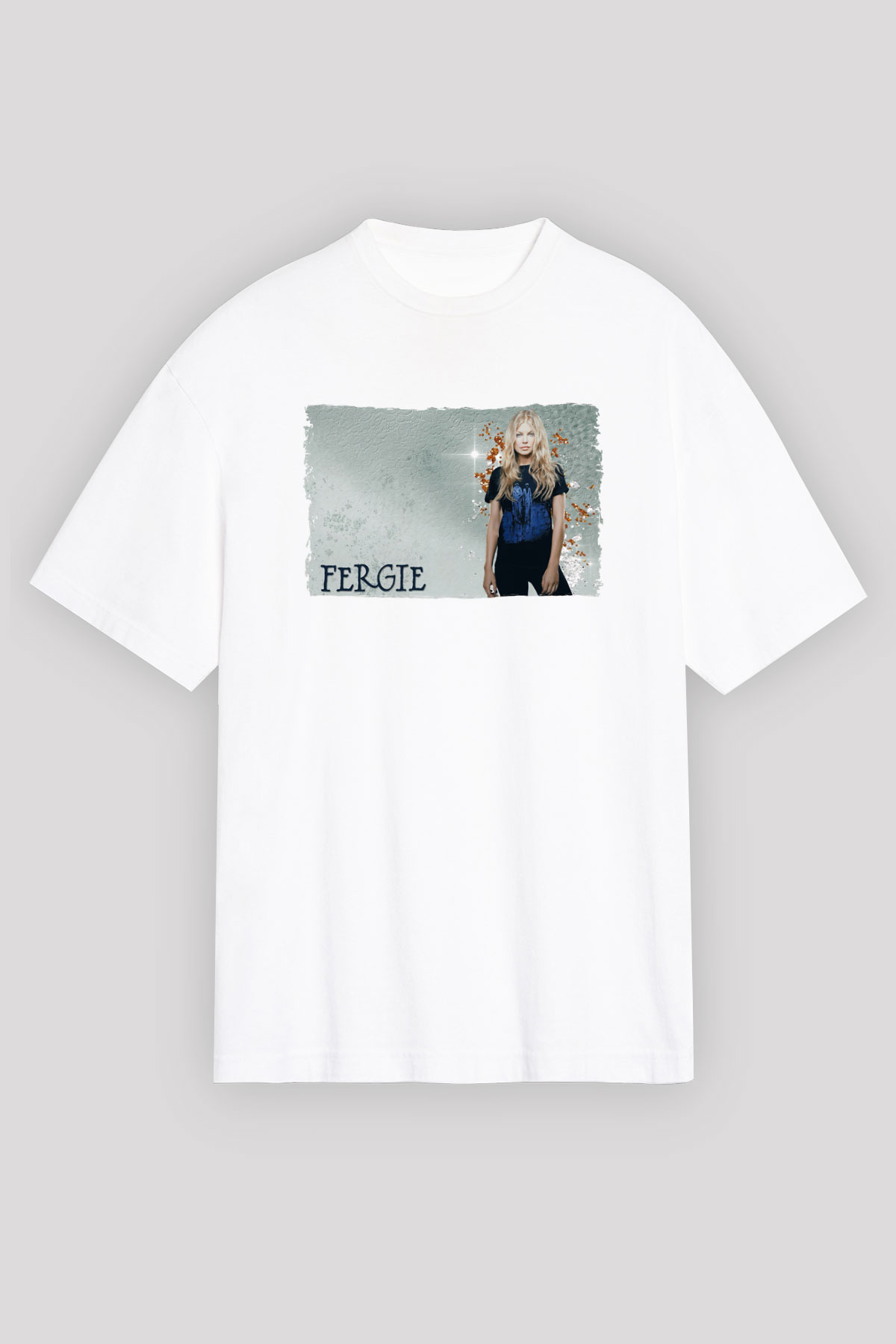 Fergie Beyaz Oversize Tişört Oversize T-shirt - TişörtFabrikası