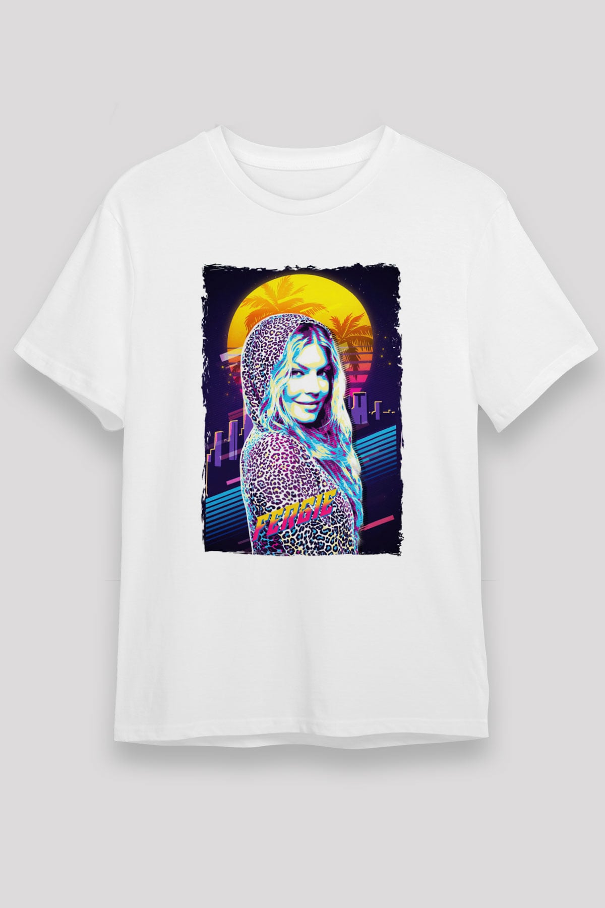 Fergie Beyaz Unisex Tişört T-Shirt - TişörtFabrikası