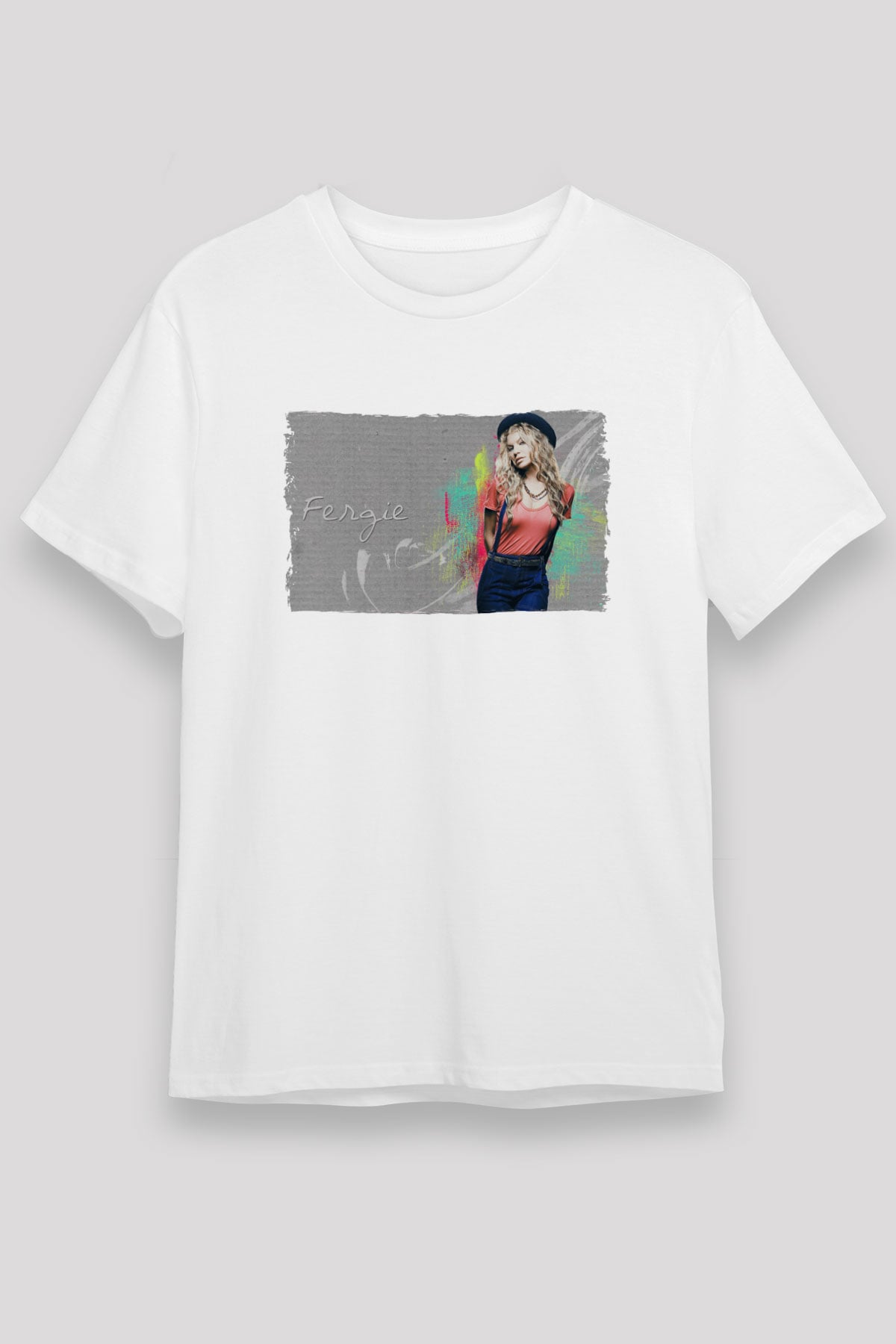 Fergie Beyaz Unisex Tişört T-Shirt - TişörtFabrikası