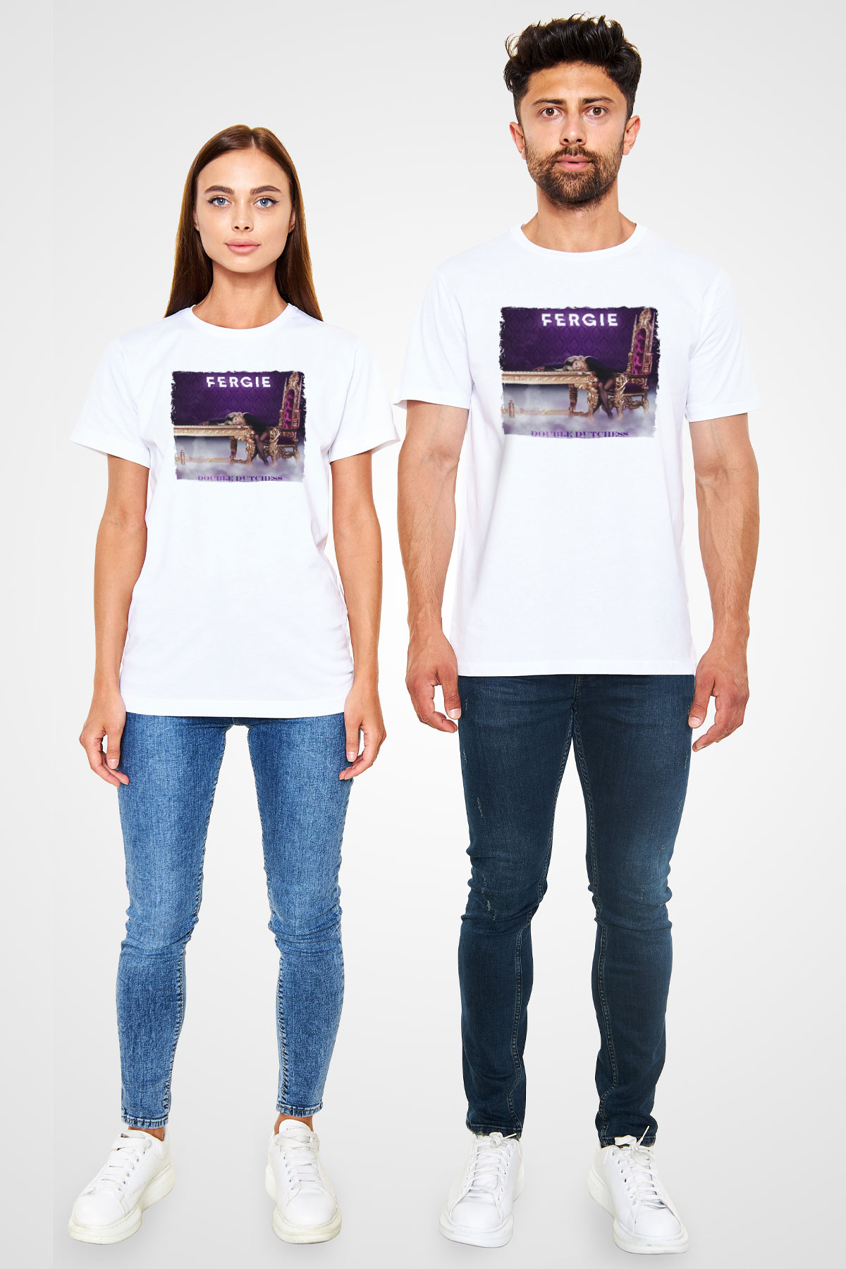 Fergie Beyaz Unisex Tişört T-Shirt - TişörtFabrikası