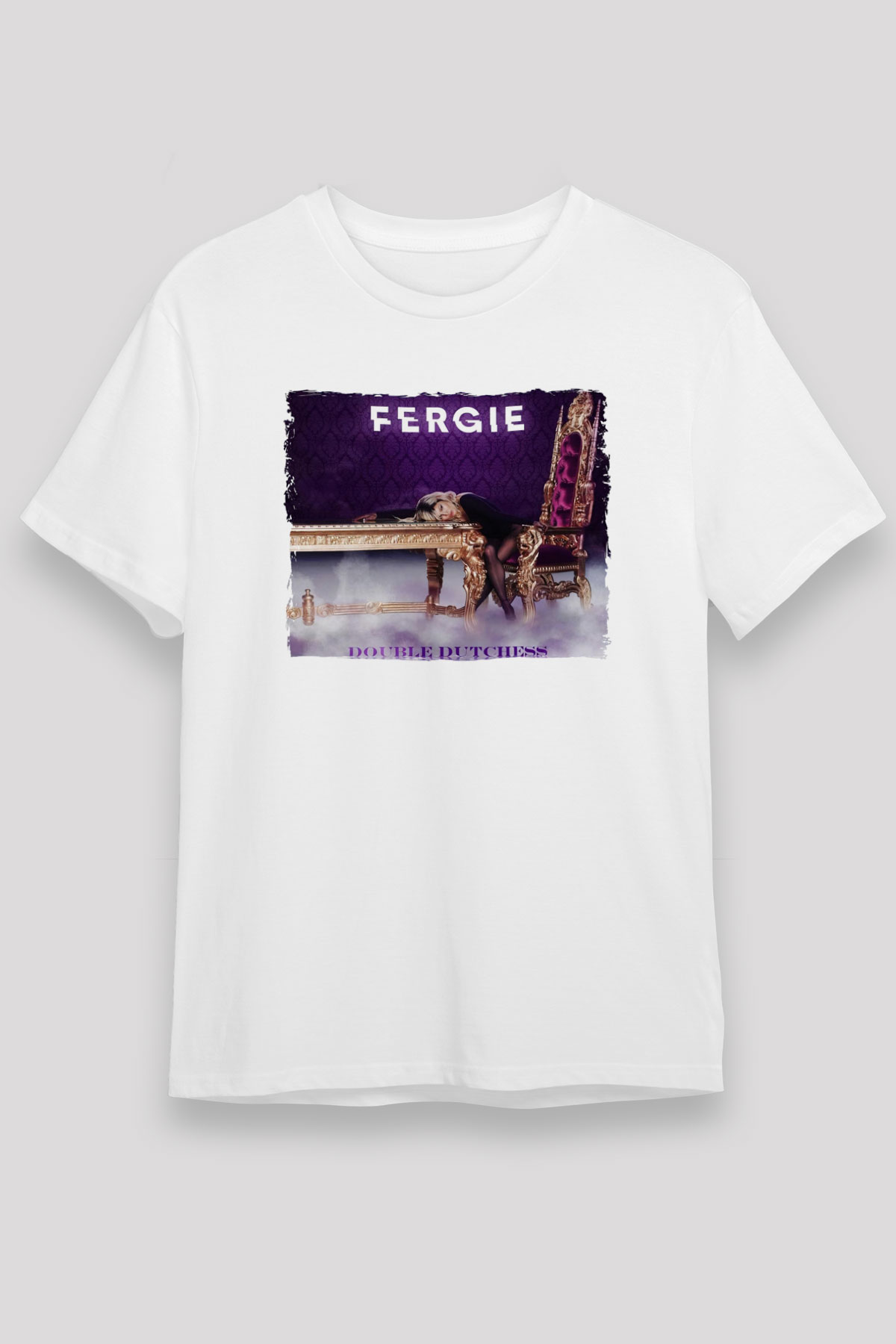 Fergie Beyaz Unisex Tişört T-Shirt - TişörtFabrikası