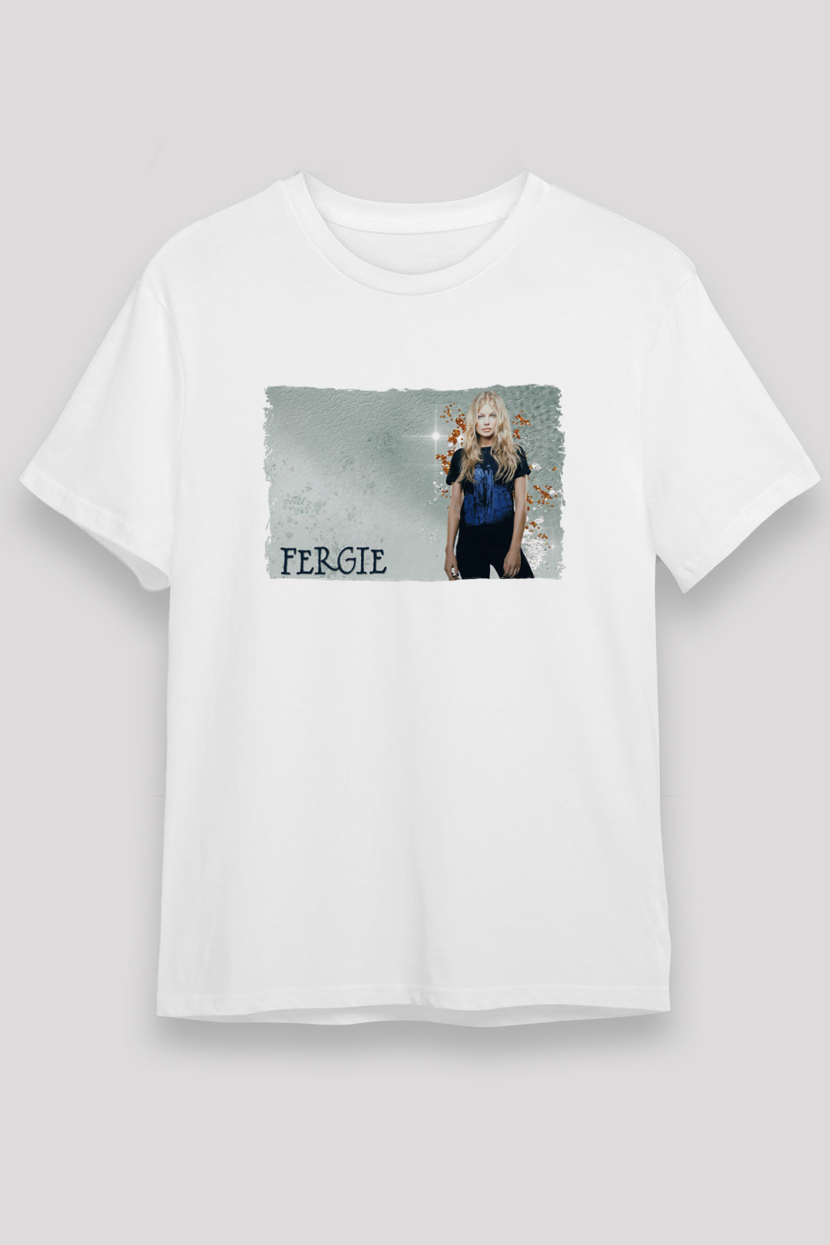 Fergie Beyaz Unisex Tişört T-Shirt - TişörtFabrikası