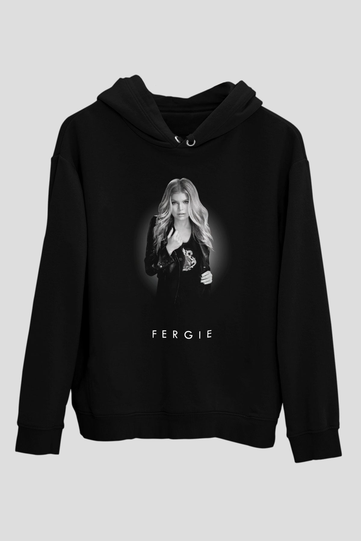 Fergie Siyah Unisex Kapüşonlu Sweatshirt