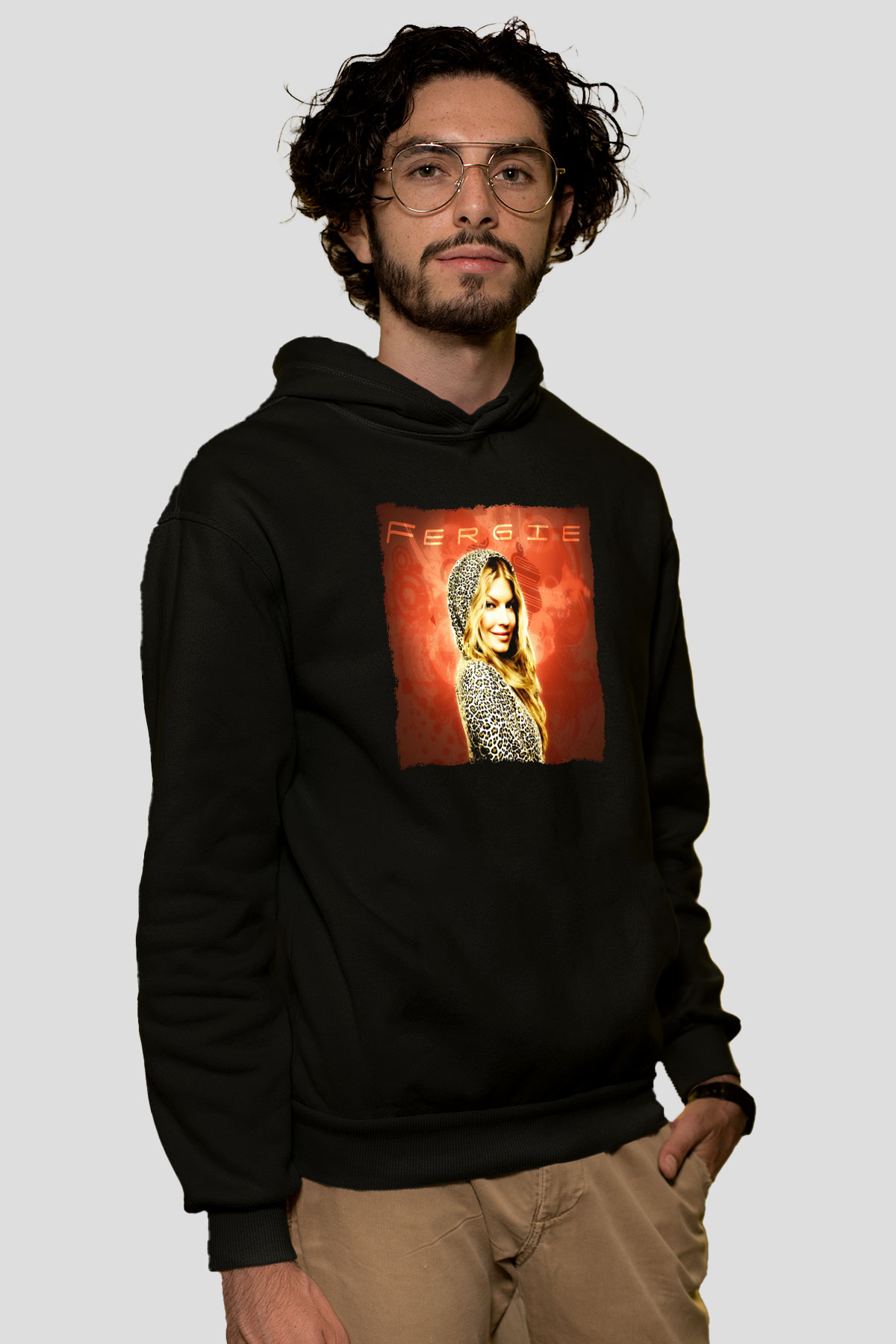 Fergie Siyah Unisex Kapüşonlu Sweatshirt