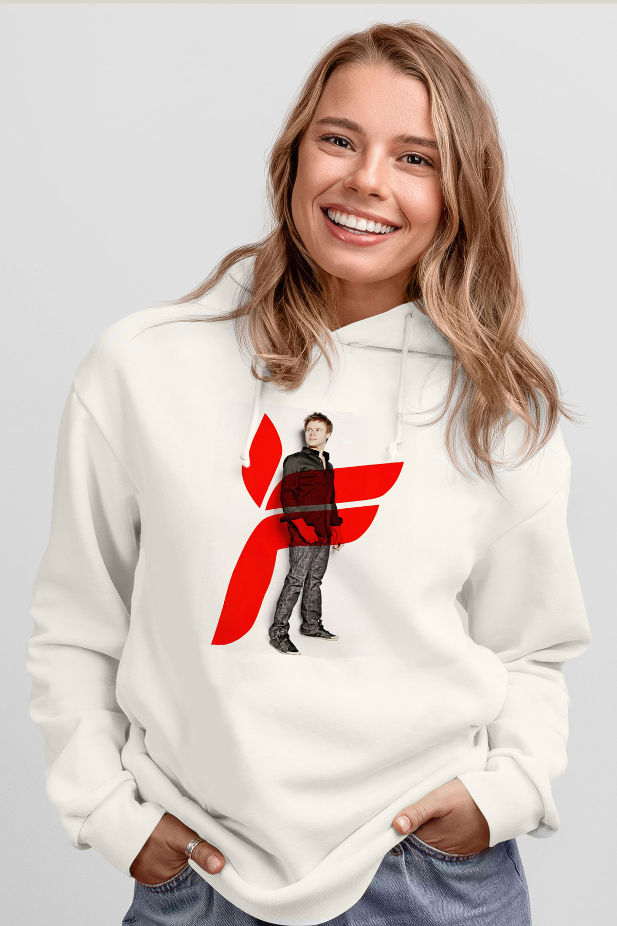 Ferry Corsten Beyaz Unisex Kapüşonlu Sweatshirt