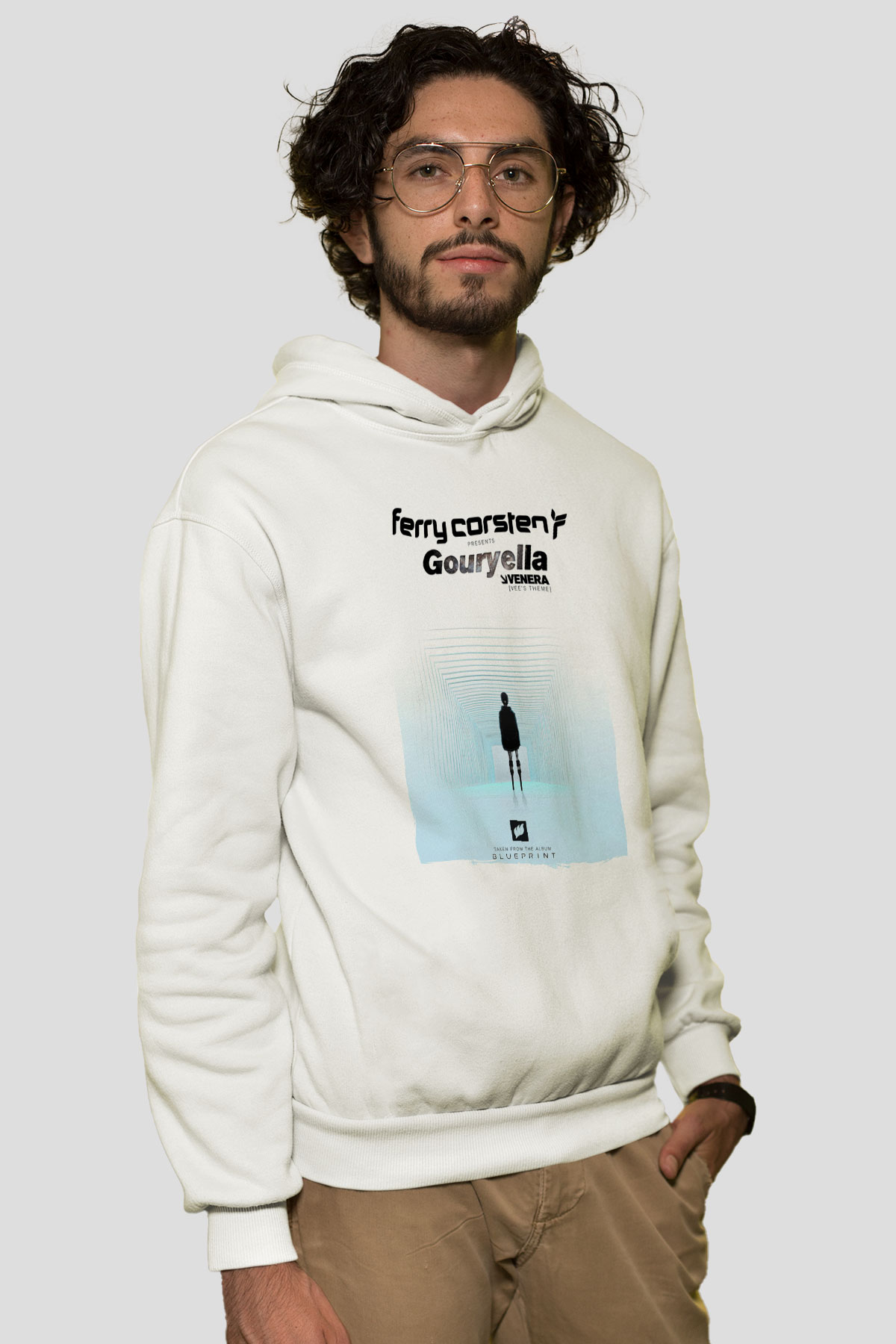Ferry Corsten Beyaz Unisex Kapüşonlu Sweatshirt