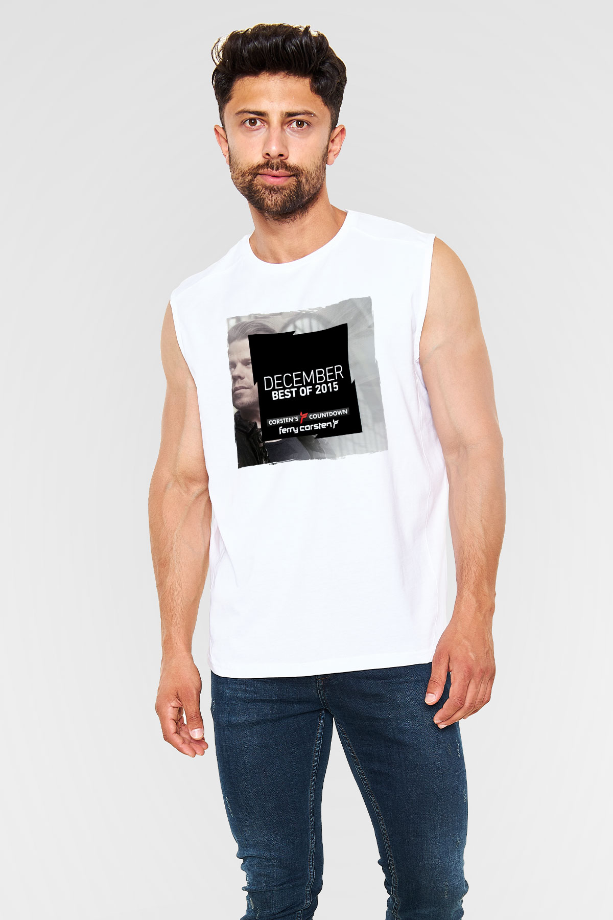 Ferry Corsten Beyaz Unisex Kolsuz Tişört