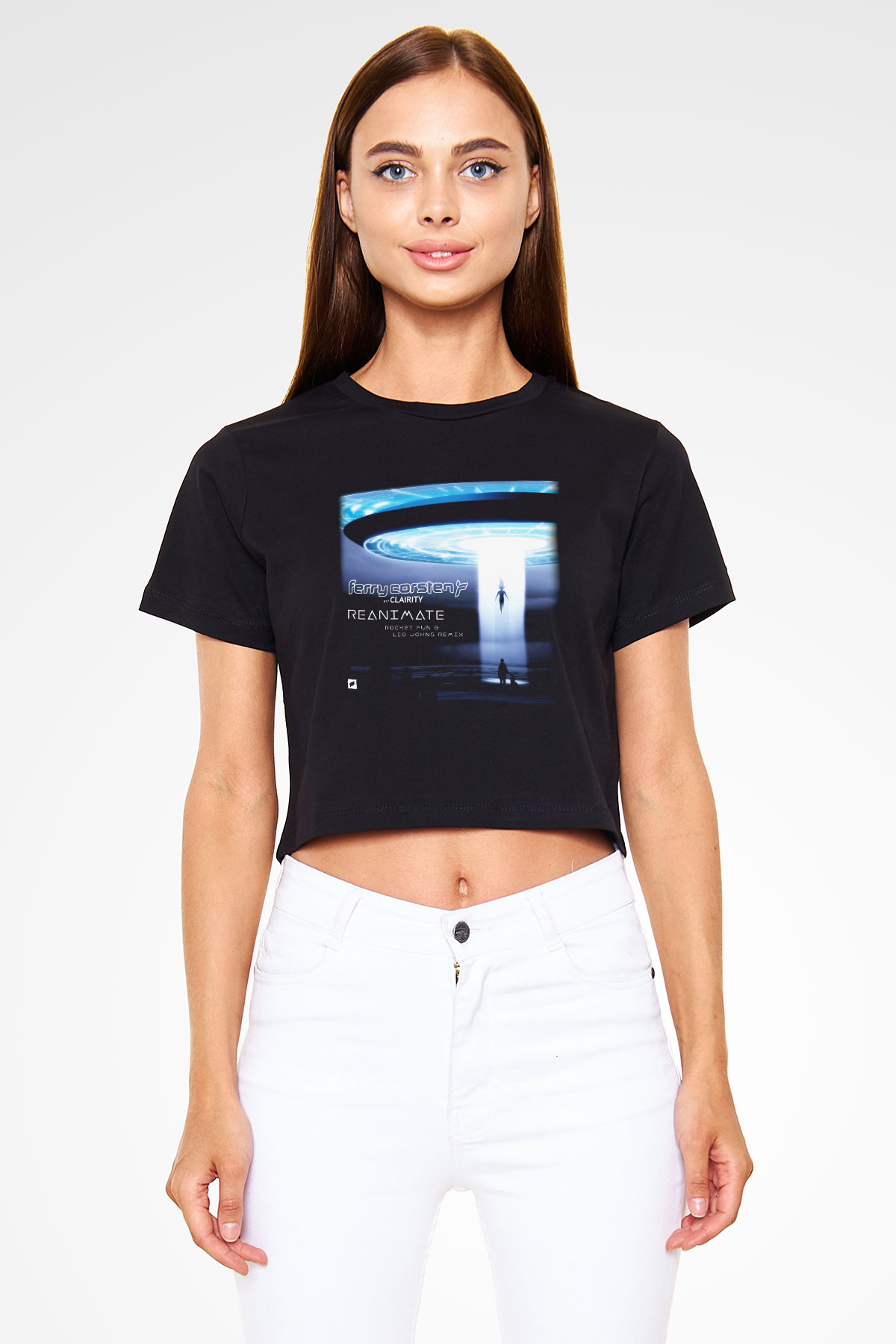 Ferry Corsten Siyah Crop Top Tişört