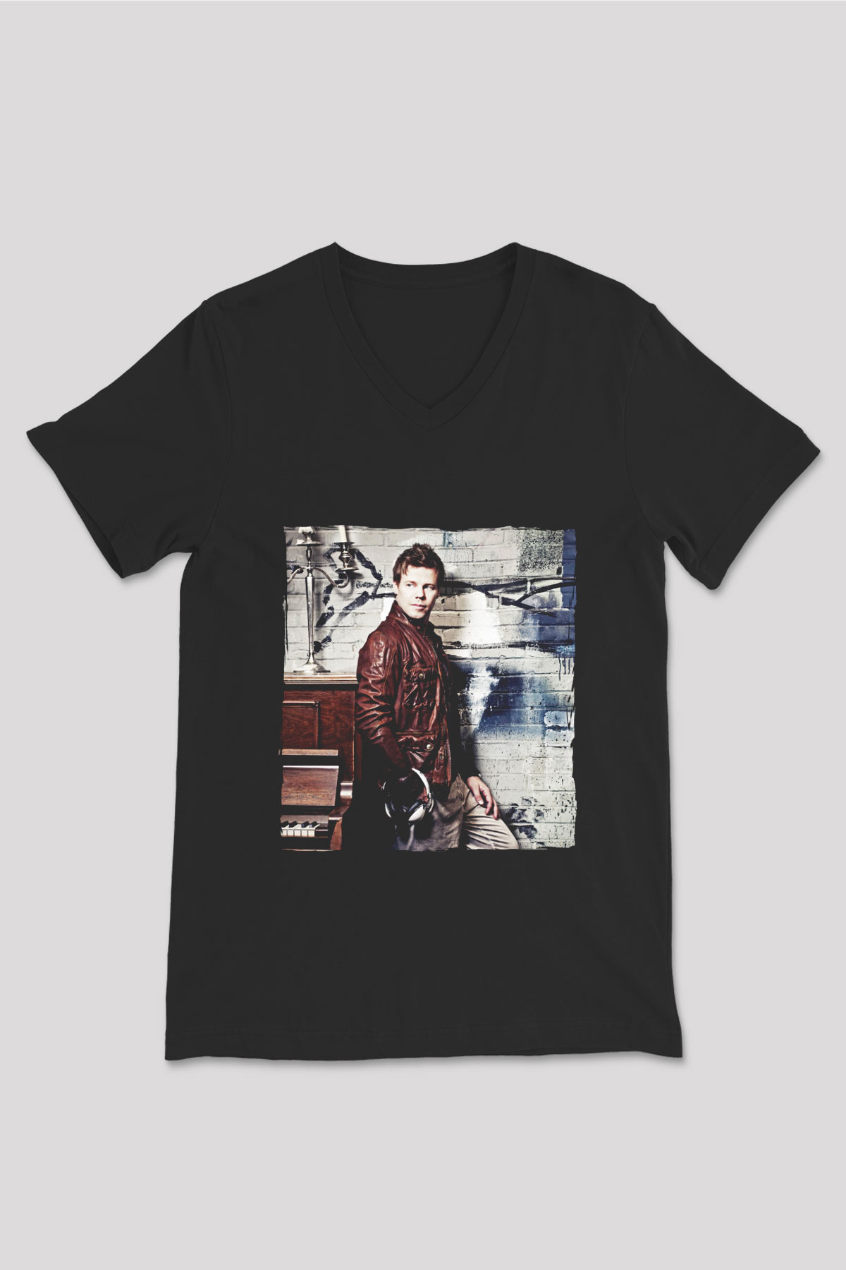Ferry Corsten Siyah Unisex V Yaka Tişört
