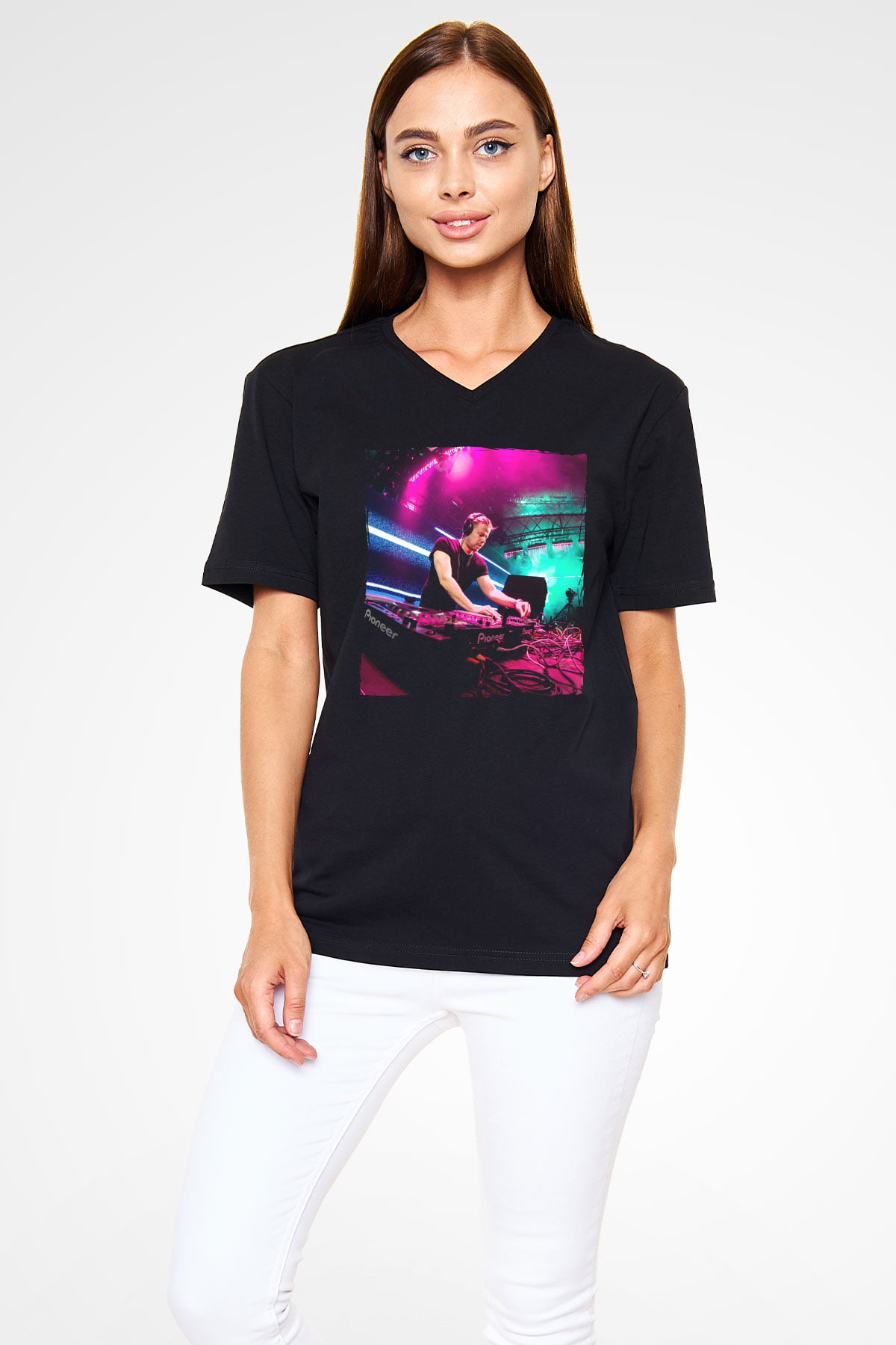 Ferry Corsten Siyah Unisex V Yaka Tişört