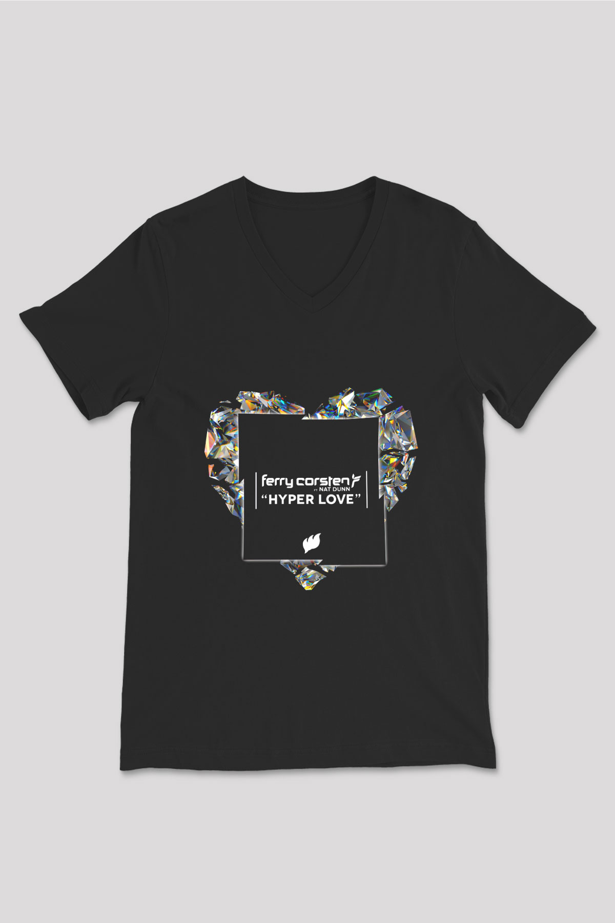 Ferry Corsten Siyah Unisex V Yaka Tişört
