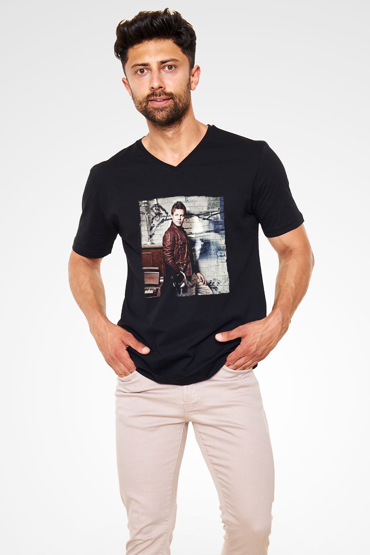 Ferry Corsten Siyah Unisex V Yaka Tişört