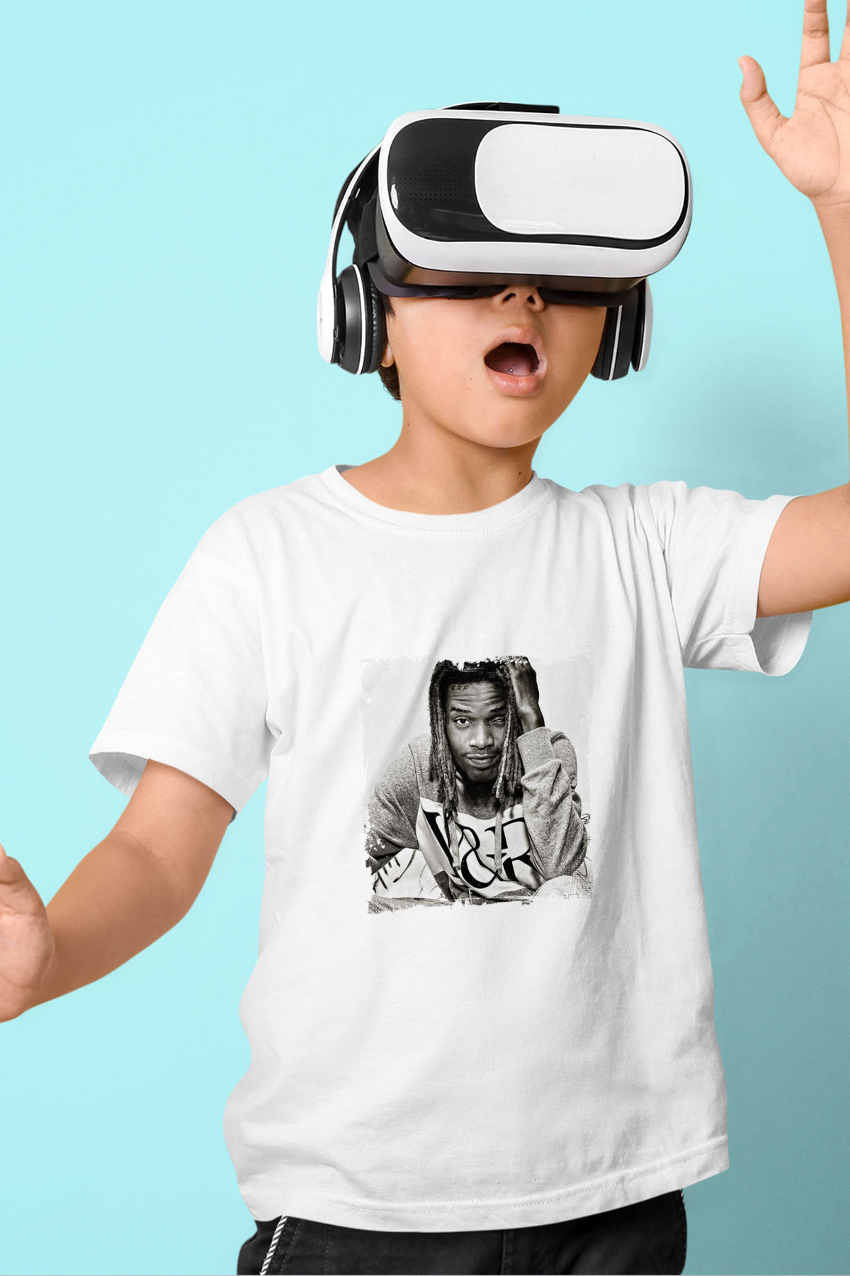 Fetty Wap Baskılı Unisex Beyaz Çocuk Tişört