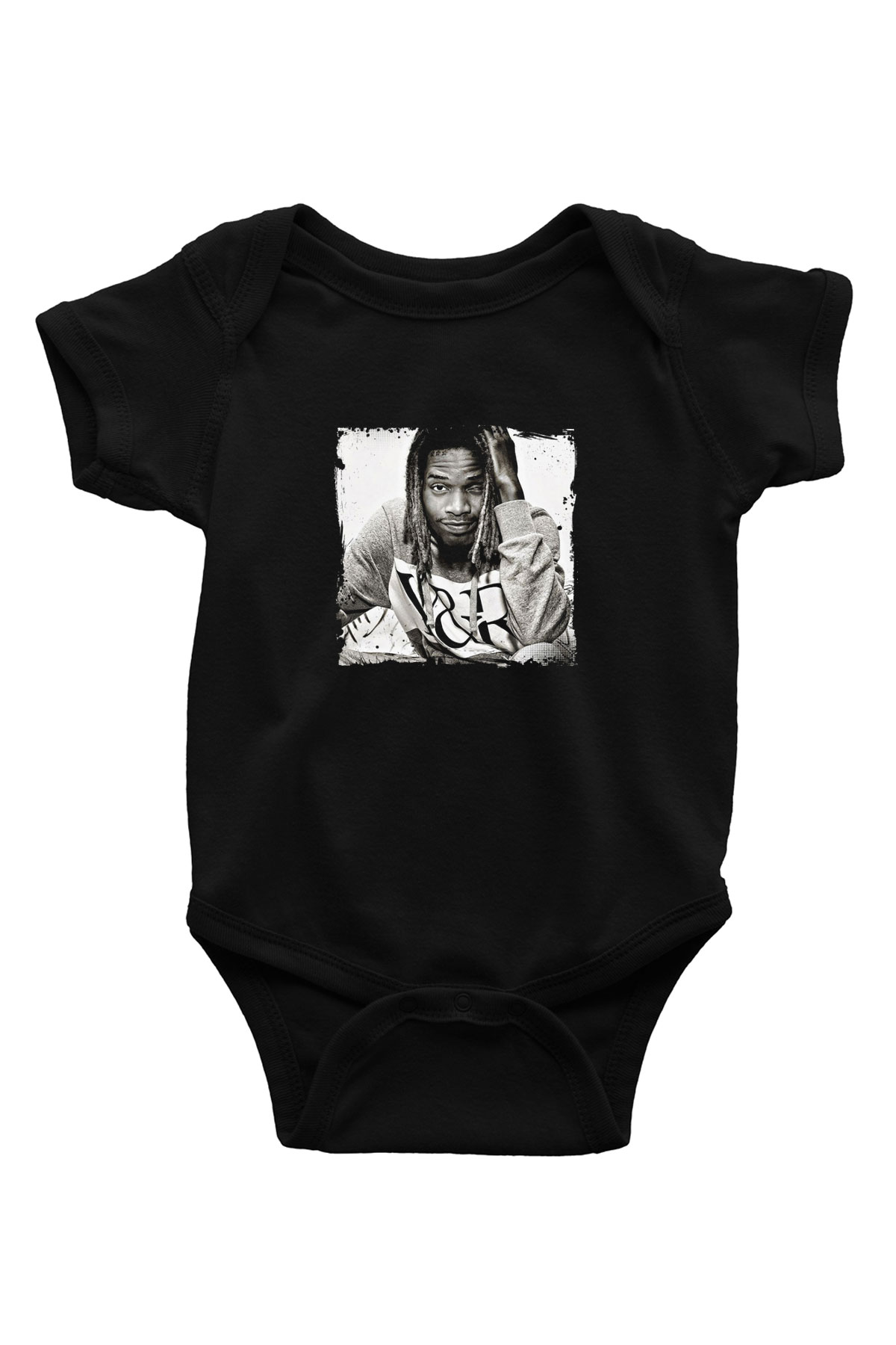 Fetty Wap Baskılı Unisex Siyah Bebek Body - Zıbın