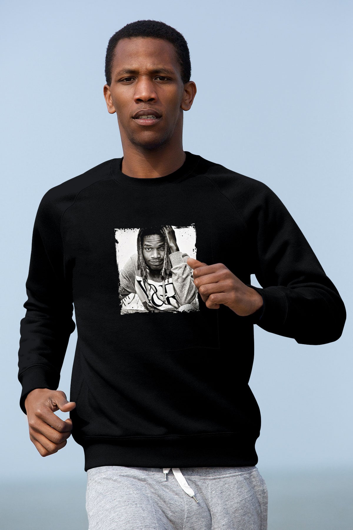 Fetty Wap Baskılı Unisex Siyah Sweatshirt