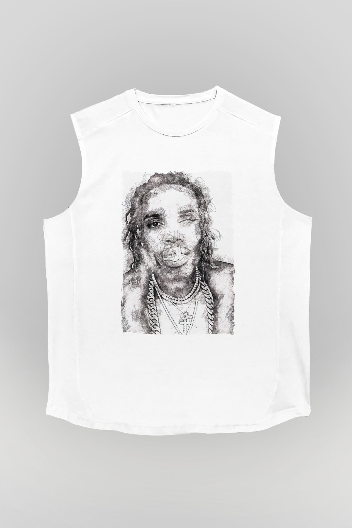 Fetty Wap Beyaz Unisex Kolsuz Tişört