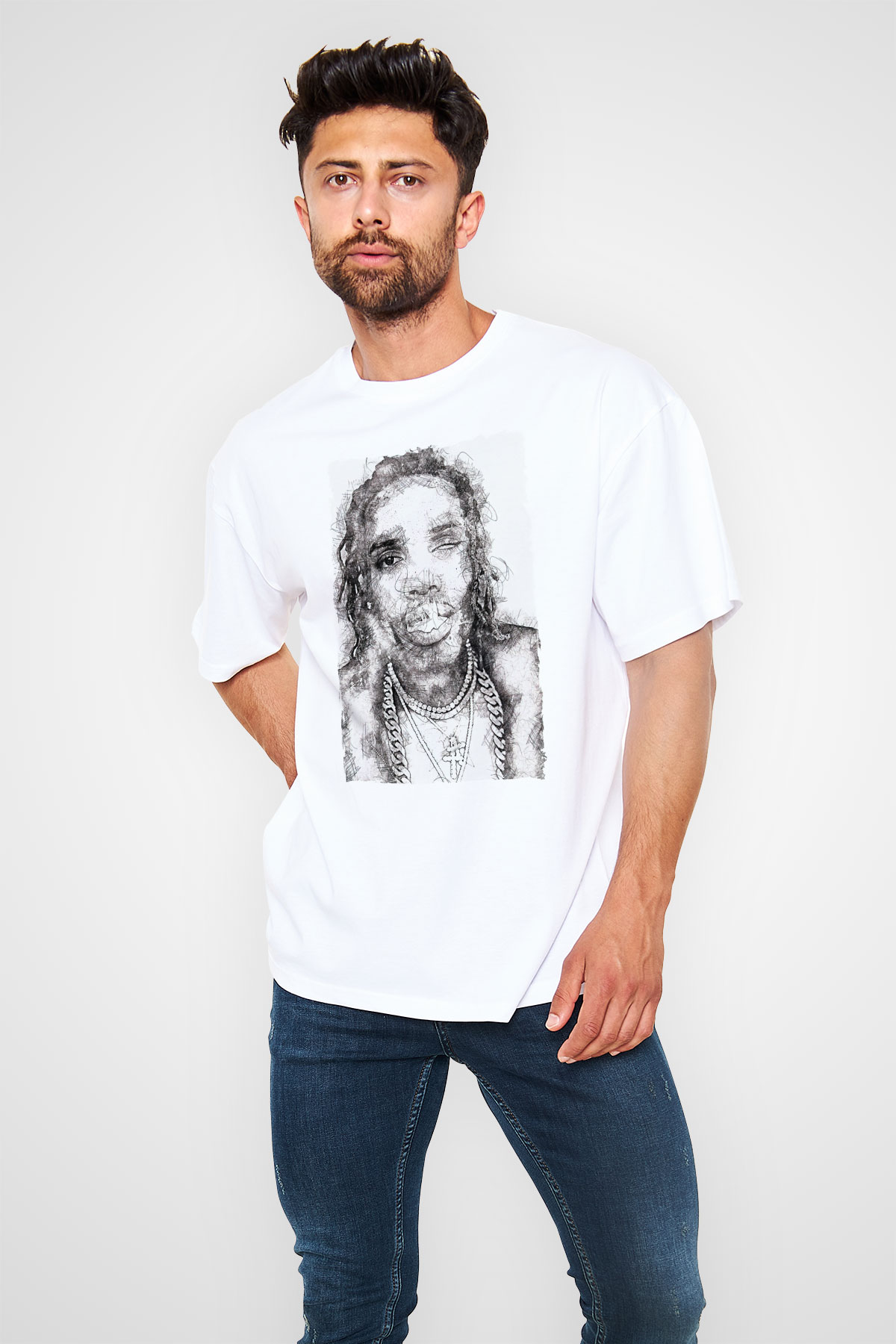 Fetty Wap Beyaz Oversize Tişört Oversize T-shirt - TişörtFabrikası