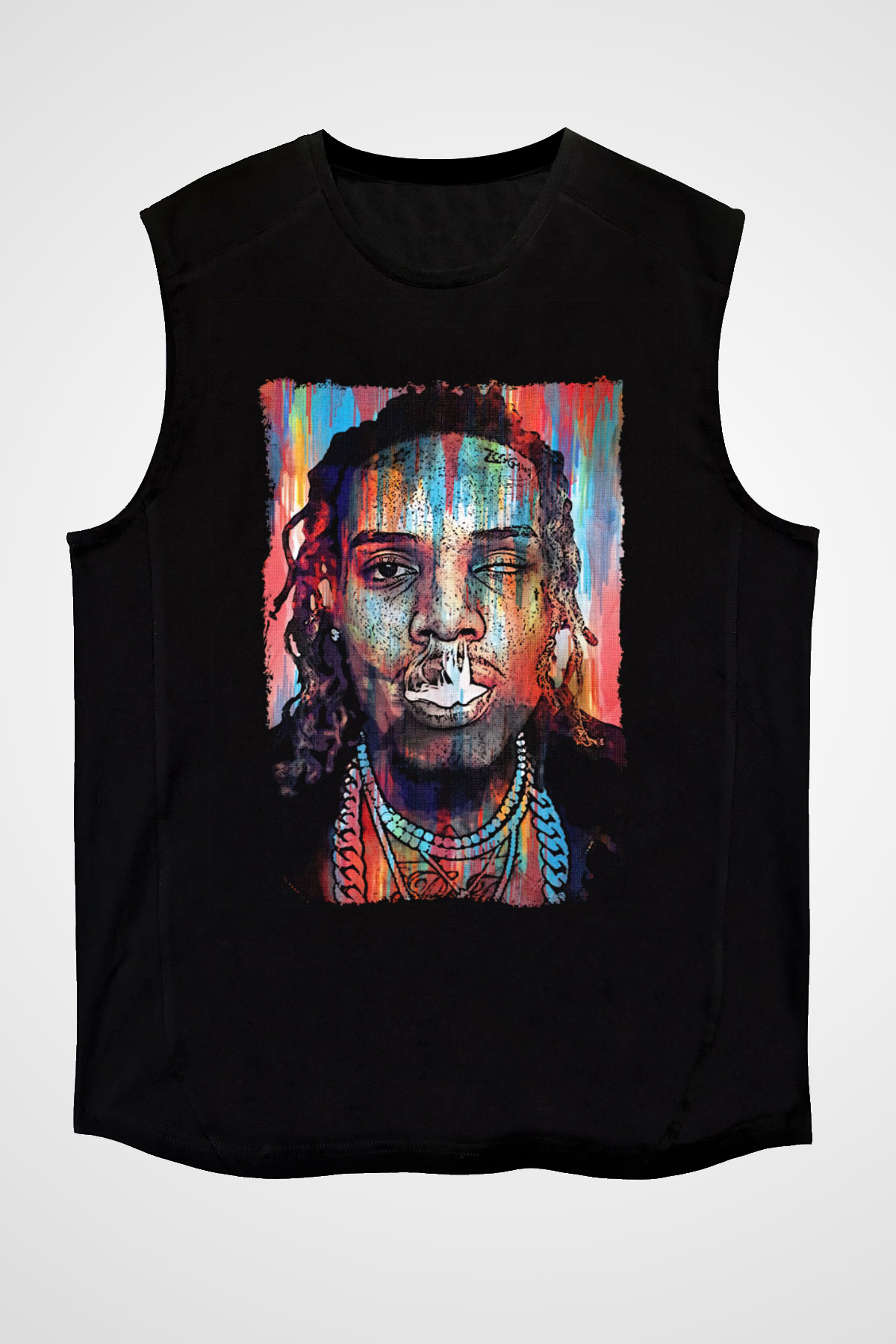 Fetty Wap Siyah Unisex Kolsuz Tişört