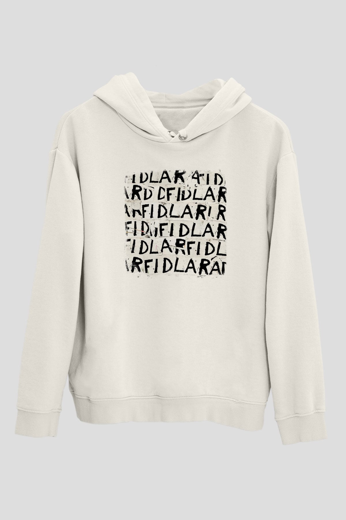 Fidlar Baskılı Unisex Beyaz Hoodie