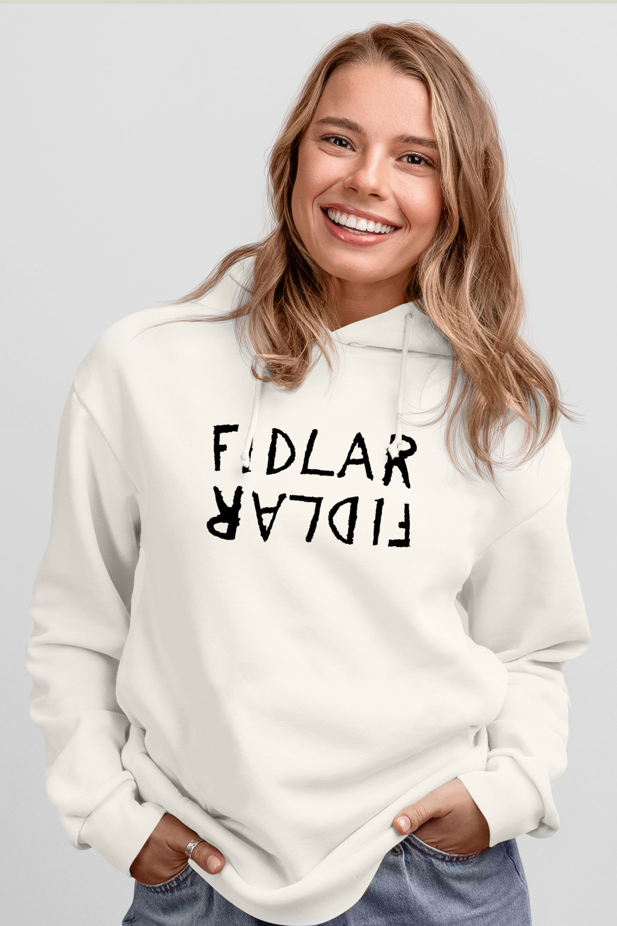 Fidlar Beyaz Unisex Kapşonlu Sweatshirt