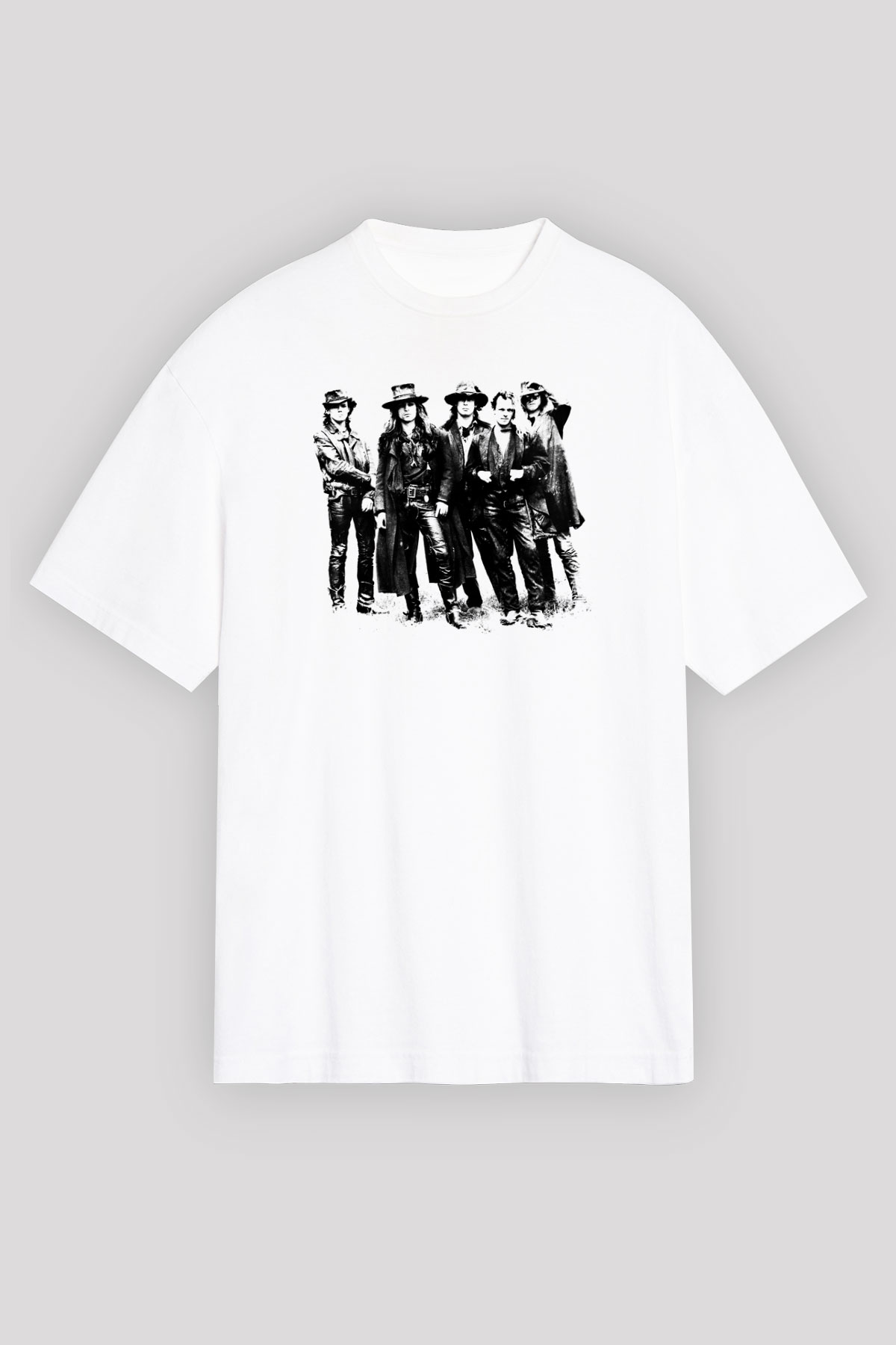 Fields of the Nephilim Baskılı Unisex Beyaz Oversize Tişört