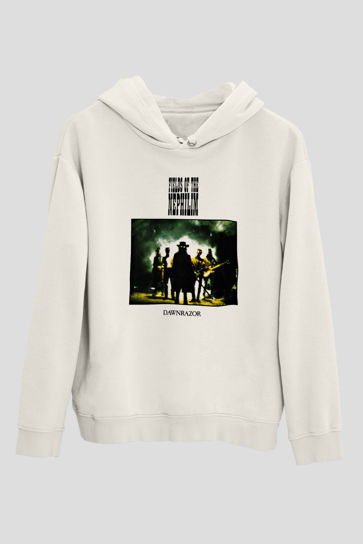 Fields of the Nephilim Baskılı Unisex Beyaz Hoodie