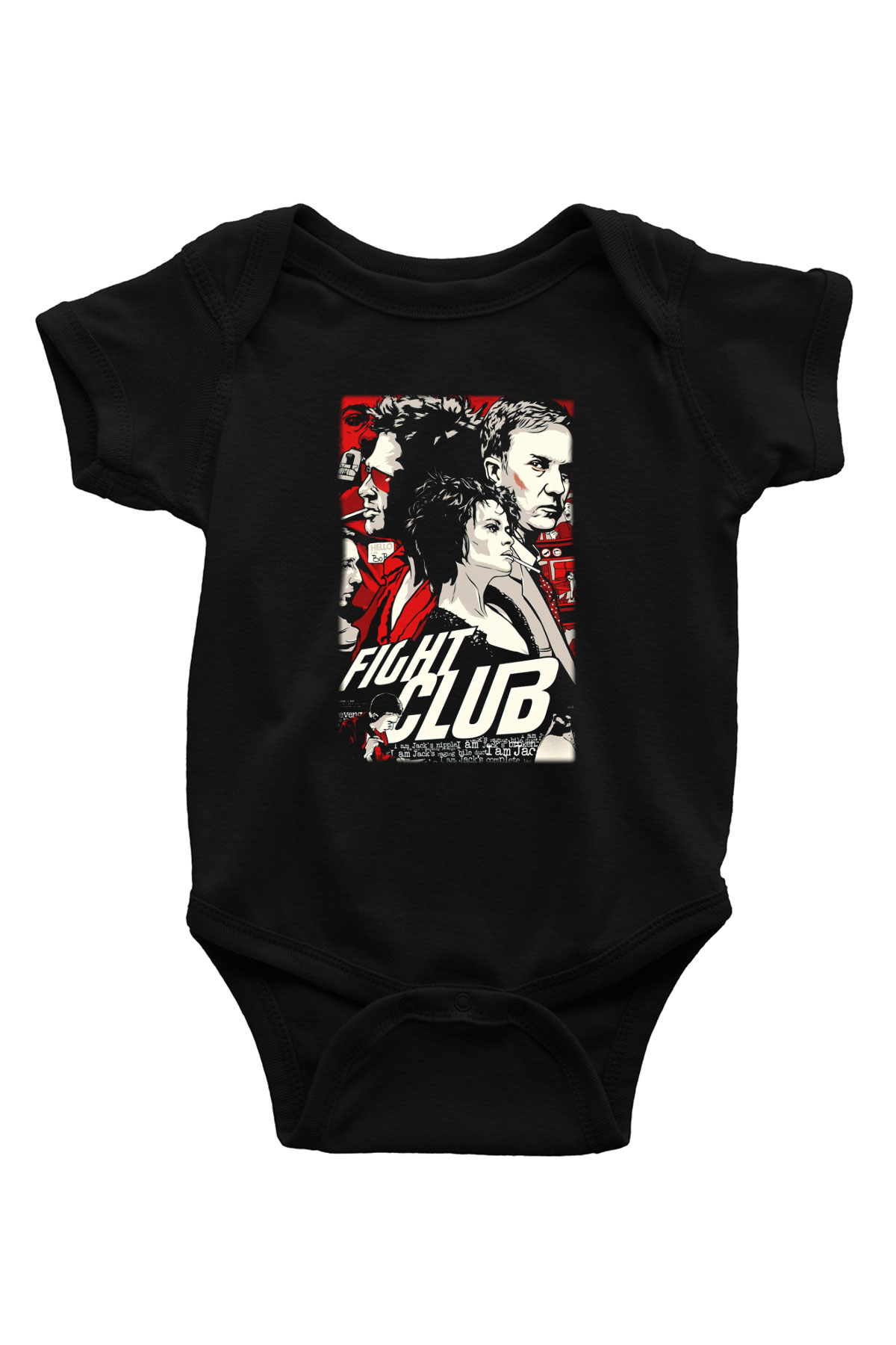 Fight Club Dövüş Klubü Baskılı Siyah Bebek Body - Zıbın