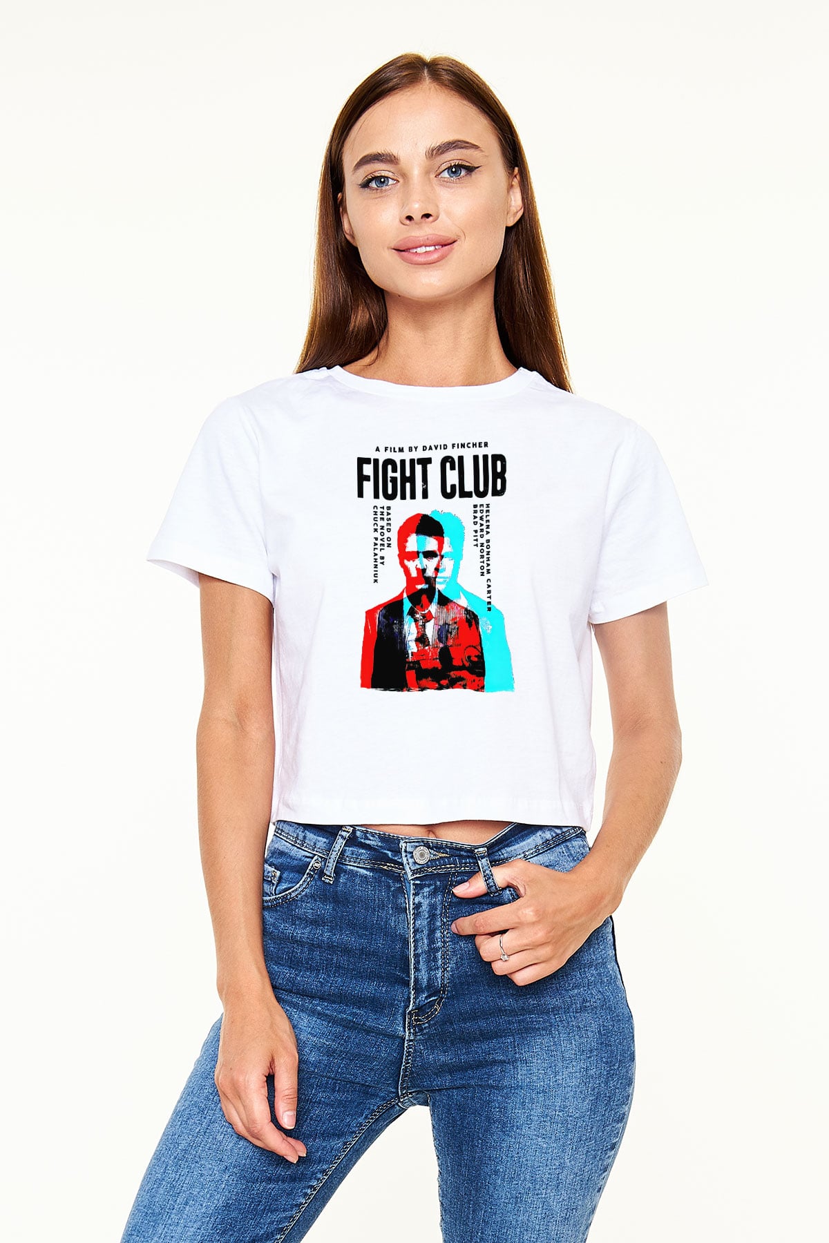 Fight Club Dövüş Klubü Beyaz   Crop Top Tişört