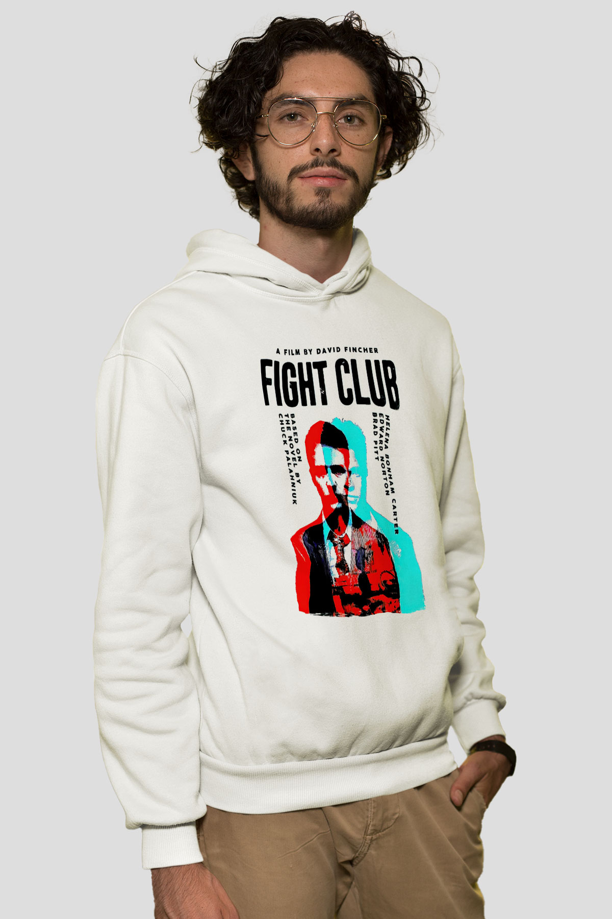 Fight Club Dövüş Klubü Beyaz Unisex Hoodie