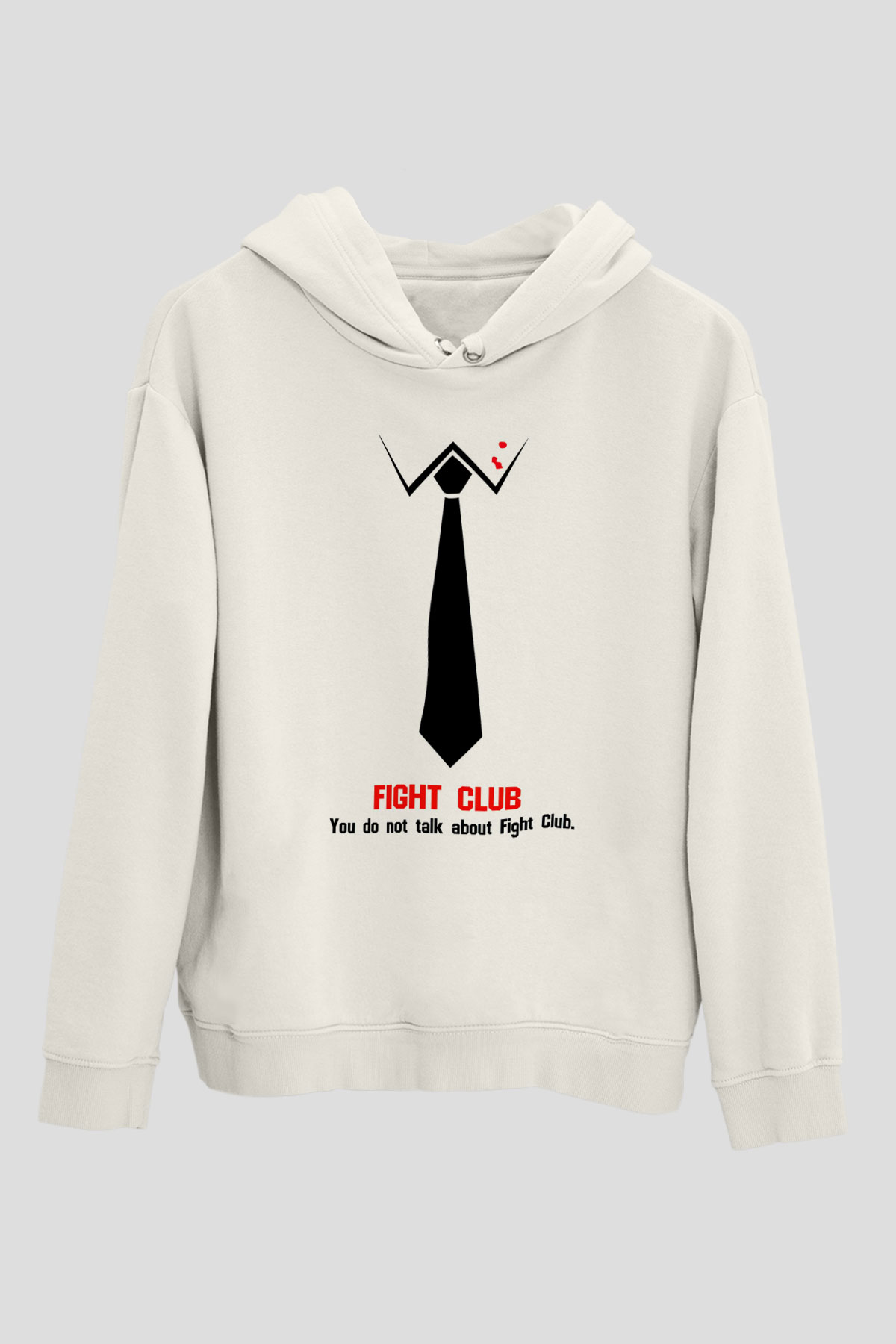 Fight Club Dövüş Klubü Beyaz Unisex Kapşonlu Sweatshirt