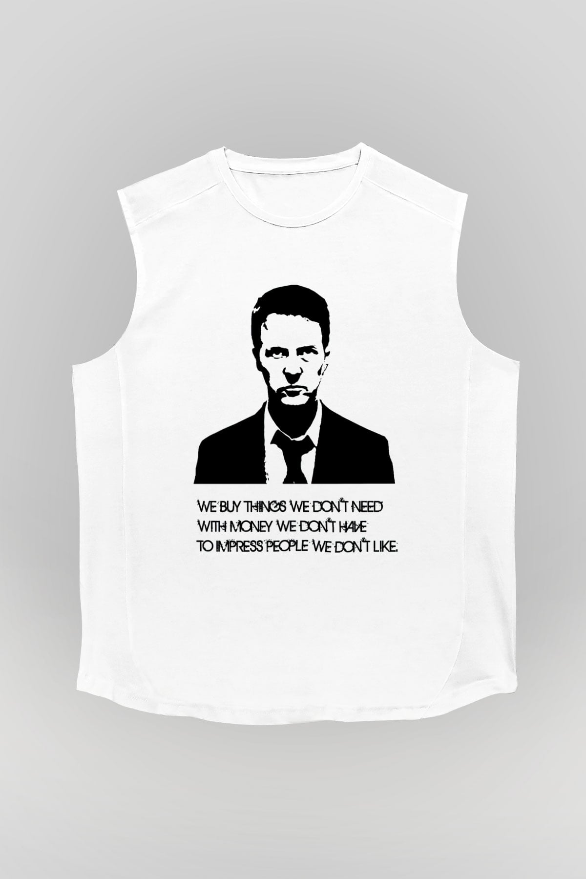 Fight Club Dövüş Klubü Beyaz Unisex Kolsuz Tişört